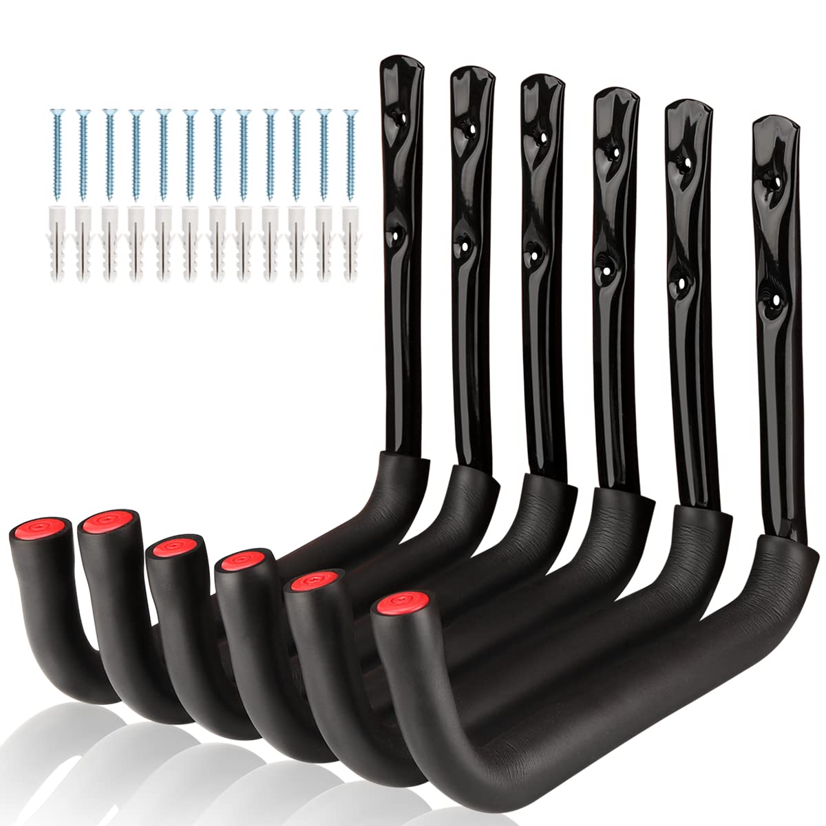 Aoibox  6 Pack 9 8 in Heavy Duty Wall Mount Ladder and Bike Storage Hooks with EVA Arm Protectors 50 lb Capacity Each