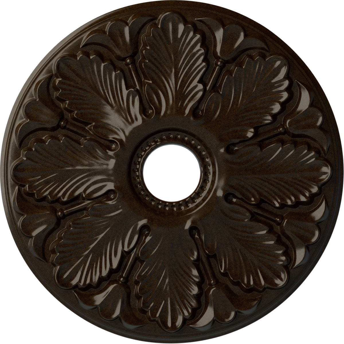 Ekena Millwork CM24MIBZS Milan 24.5-in W x 24.5-in L Painted Bronze Polyurethane Whole Ceiling Medallion