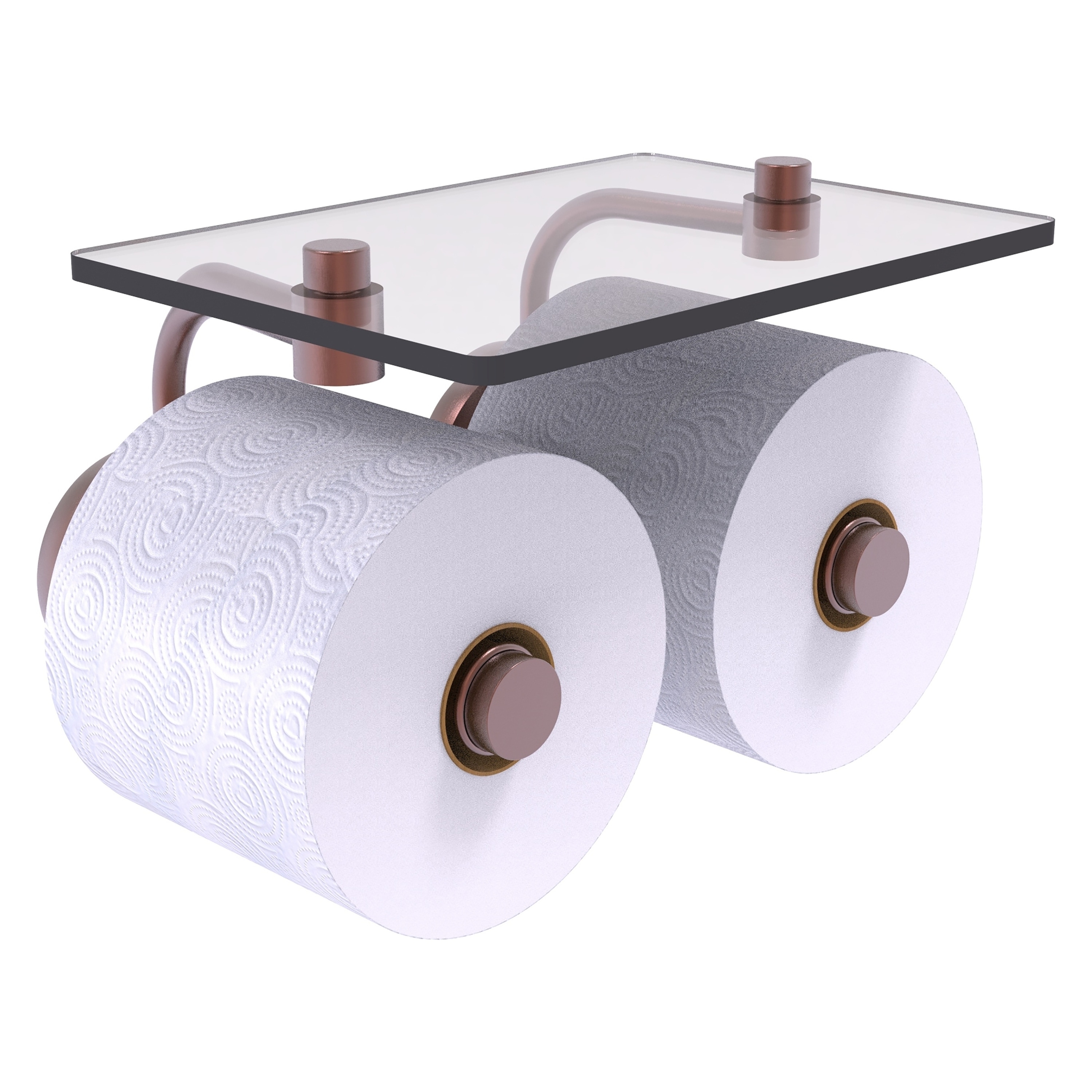 Allied Brass P1000-24-2S-CA Prestige Skyline Antique Copper Wall mount Double post Toilet Paper Holder 2 -Rolls