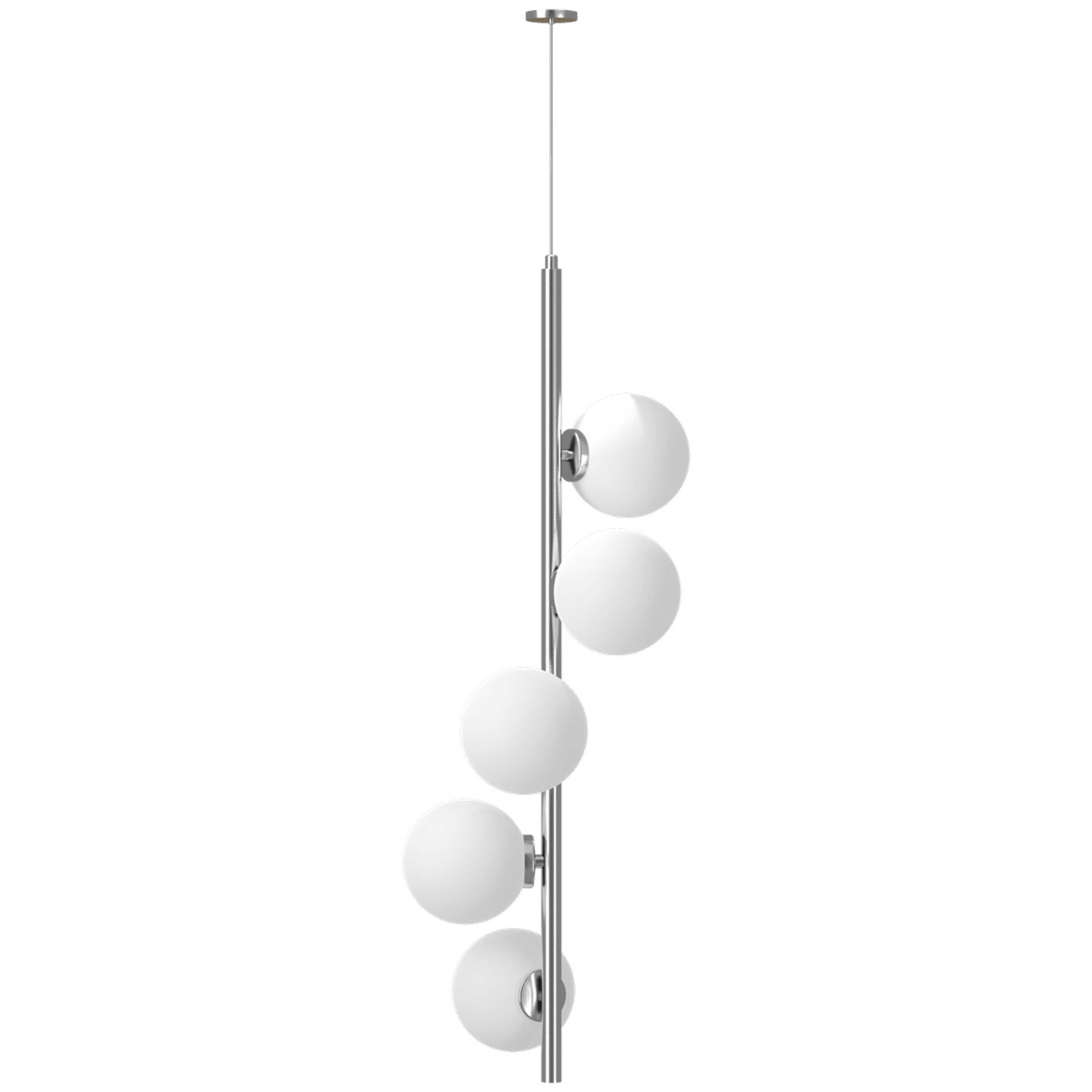 Ambiate LW07276 5 -Light Satin Nickel Modern/contemporary Frosted glass Linear Large Hanging Pendant light
