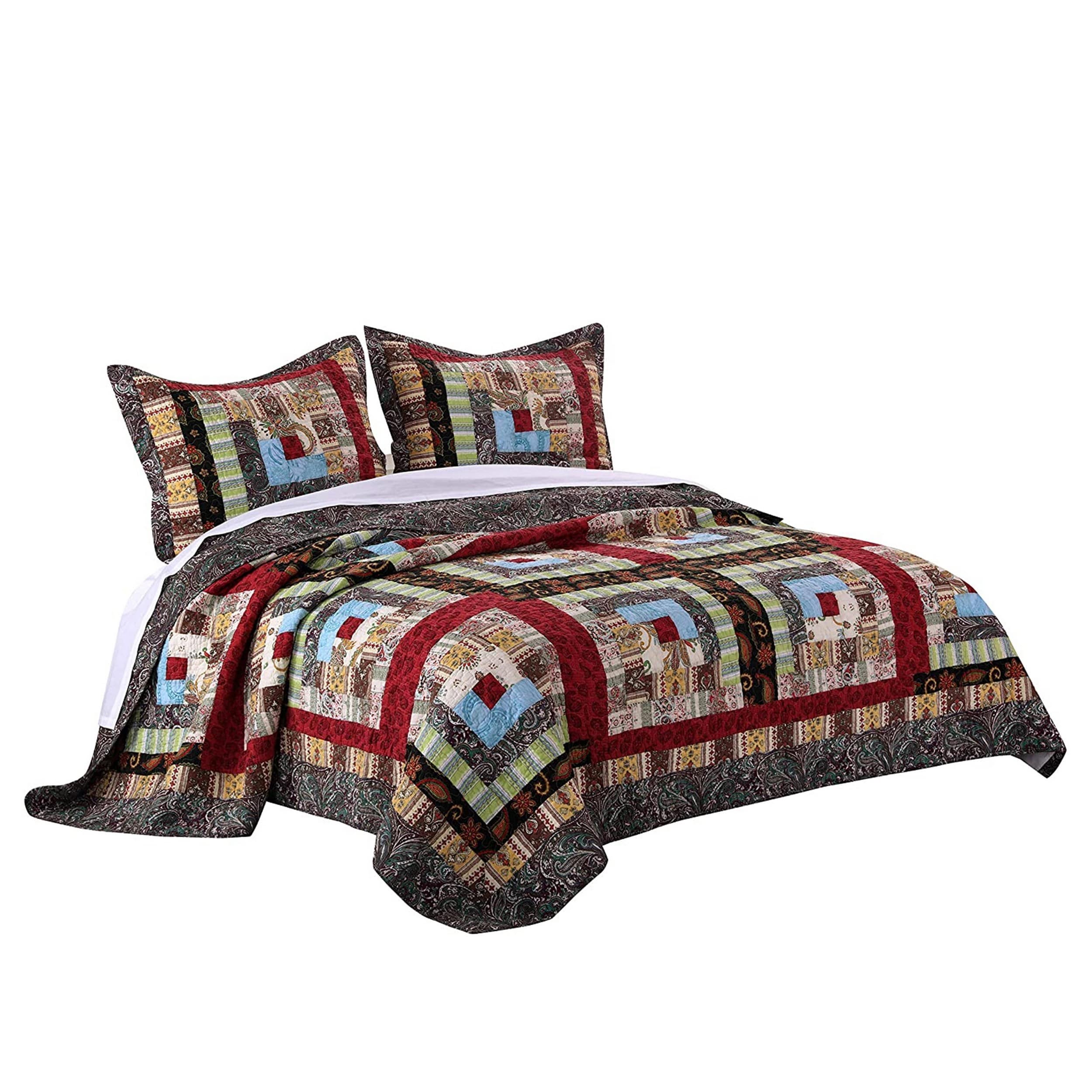 Benzara 3 -Piece Multicolor King Quilt Set #BM101902