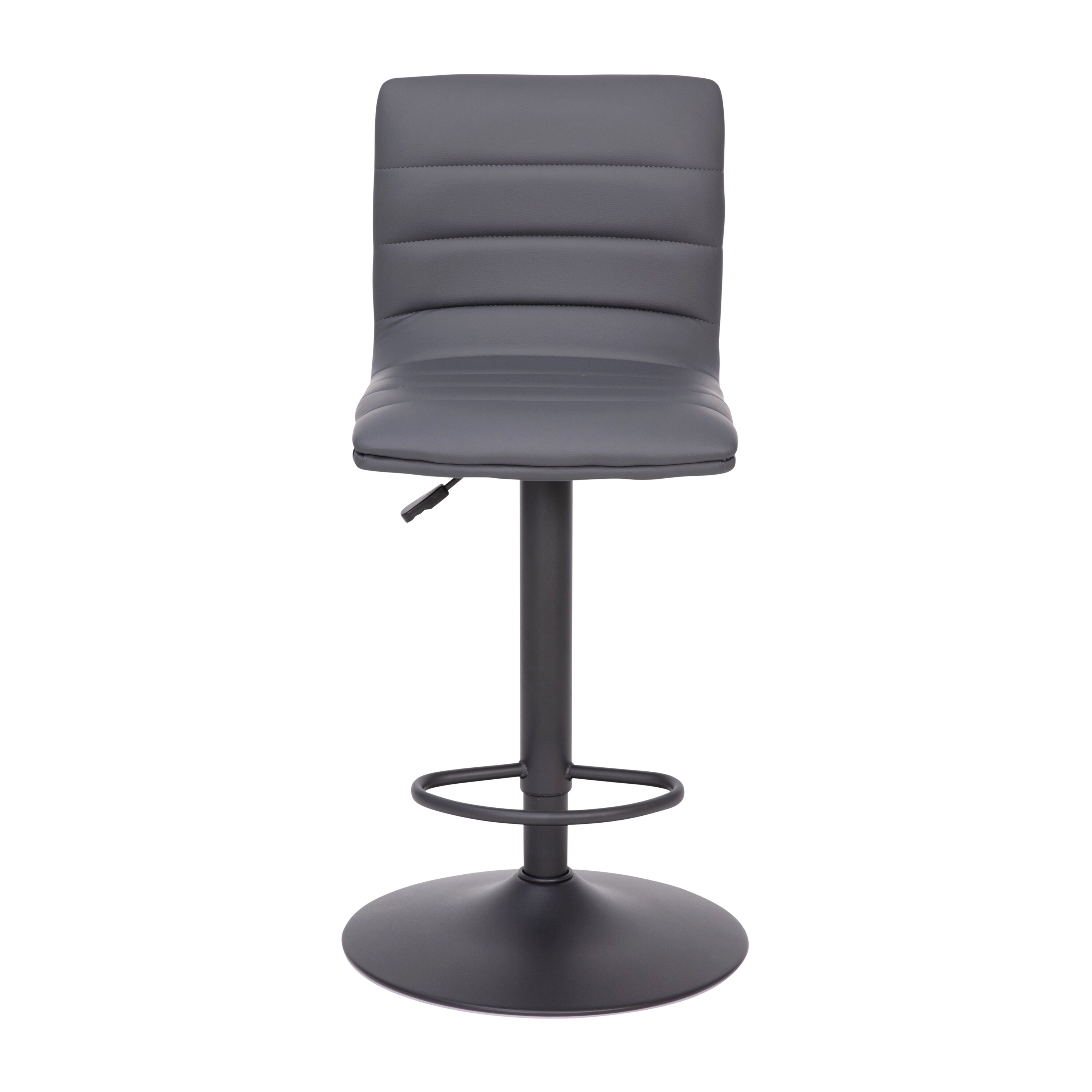 Gray Adjustable Swivel Bar Stool with Metal Frame
