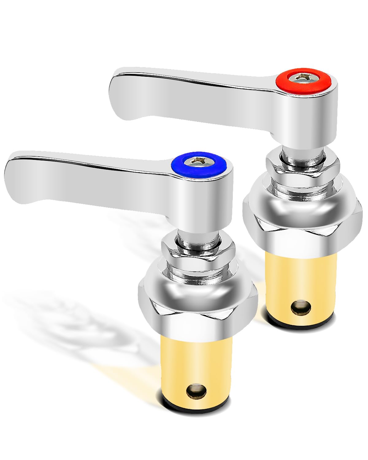 Aoibox  2 Pack Brass Handle Stem Assembly for T S Brass Faucets Replaces 002713 40 002714 40 Spindle Valve Part