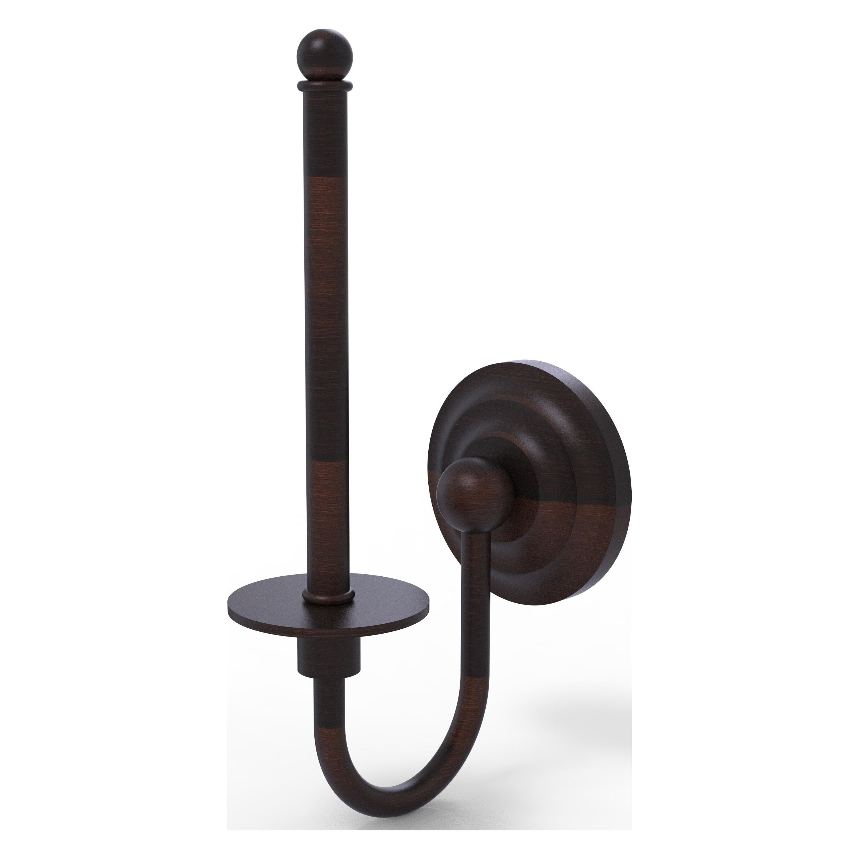 Allied Brass QN-24U-VB Que New Venetian Bronze Wall mount Single post Toilet Paper Holder 1 -Rolls with Storage