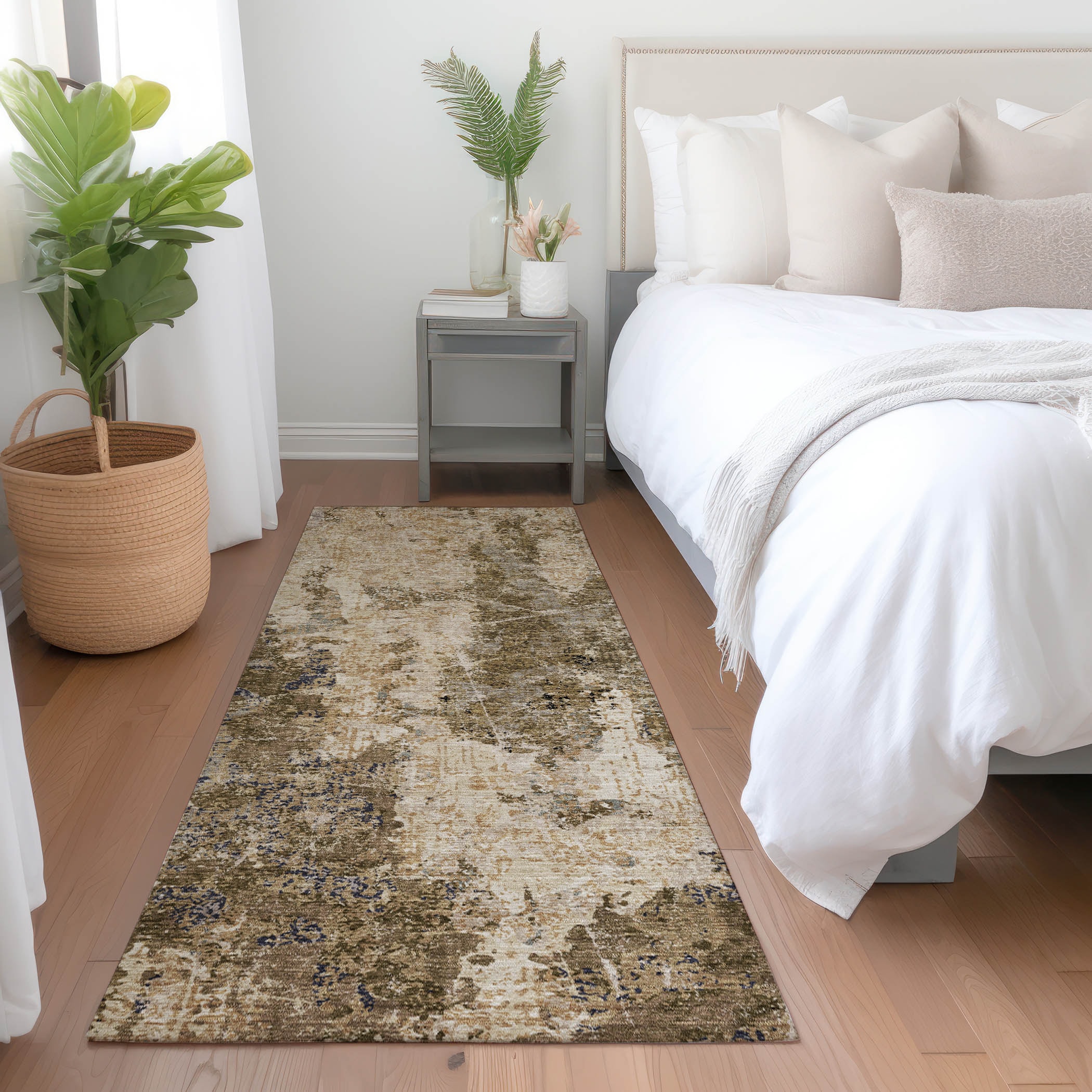 Addison Rugs ACN1390KH2X8 Chantille ACN1390KH 2 x 7 (ft) Polyester Khaki Rectangular Indoor/Outdoor Geometric Machine washable Runner rug
