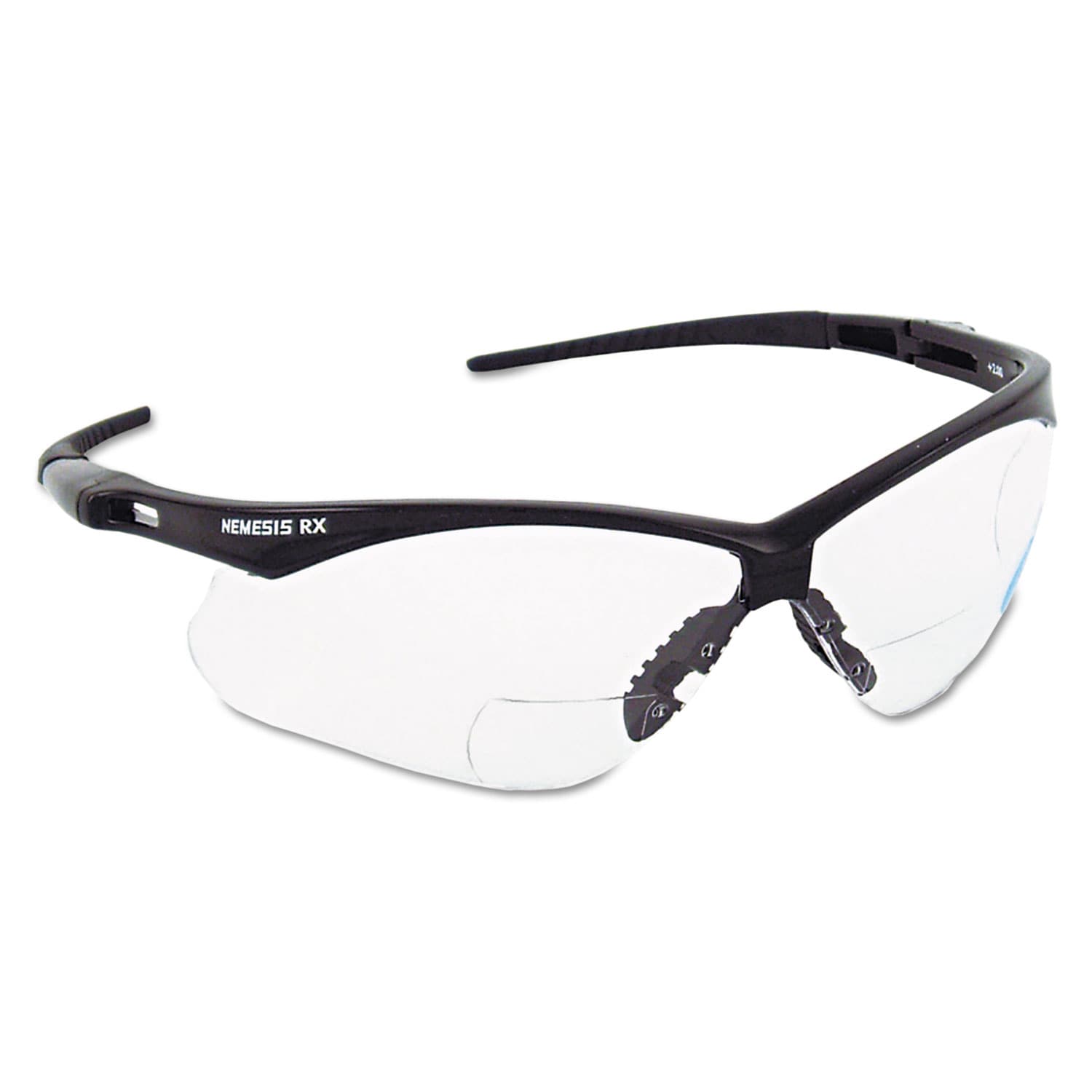 KleenGuard Nemesis Readers Safety Glasses 1.0+ Diopter Black Half Frame Clear Dual Lens