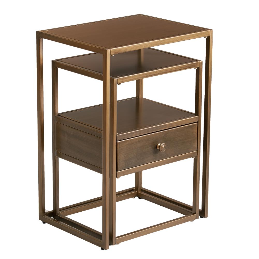 Boston Loft Furnishings ATG1521 Marileva 2-Piece Modern Gold Accent Table Set