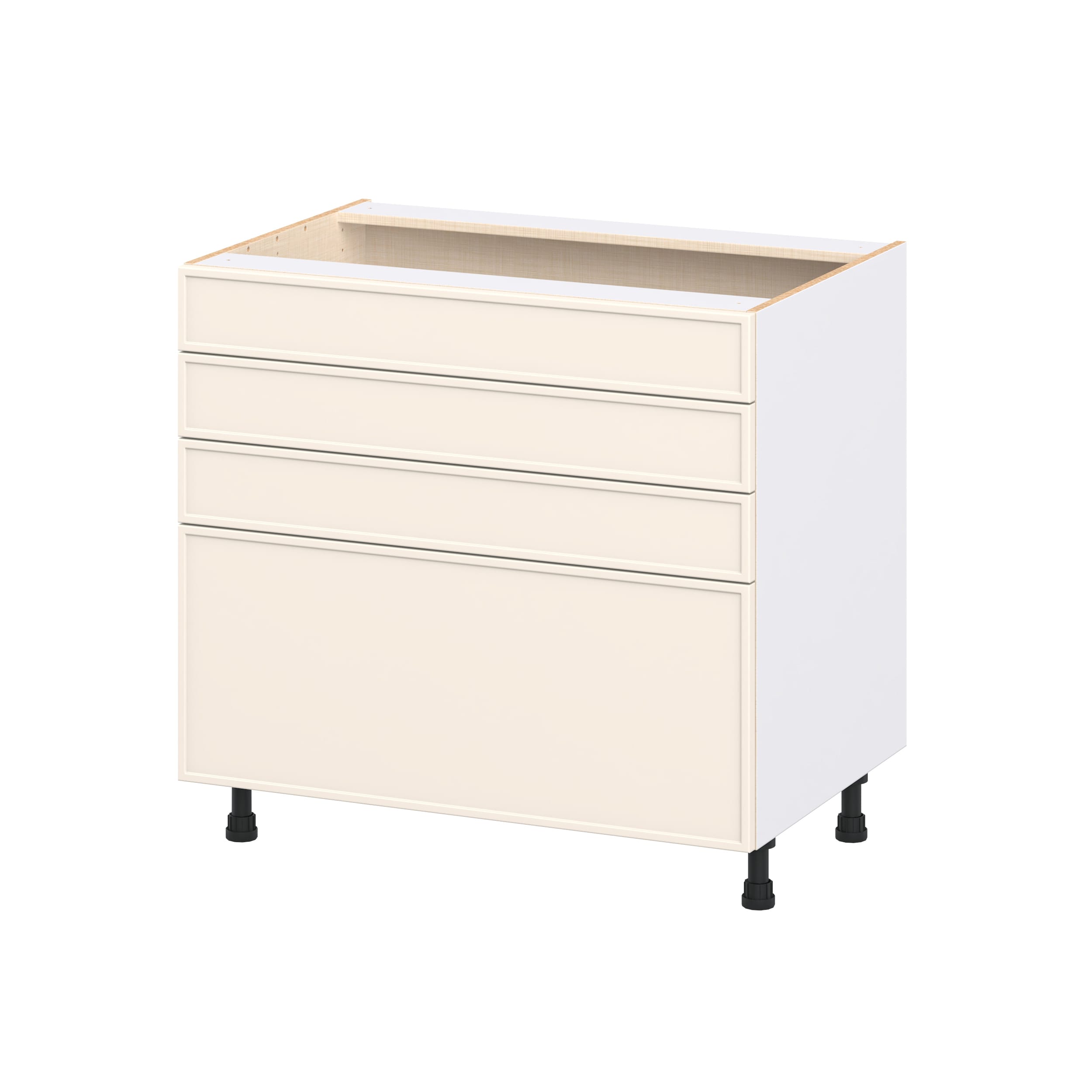 Hugo&Borg Chapel Hill 36-in W x 34.5-in H x 24.66-in D Washed Linen Painted Drawer Base Fully Assembled Cabinet Flat Panel Slim shaker