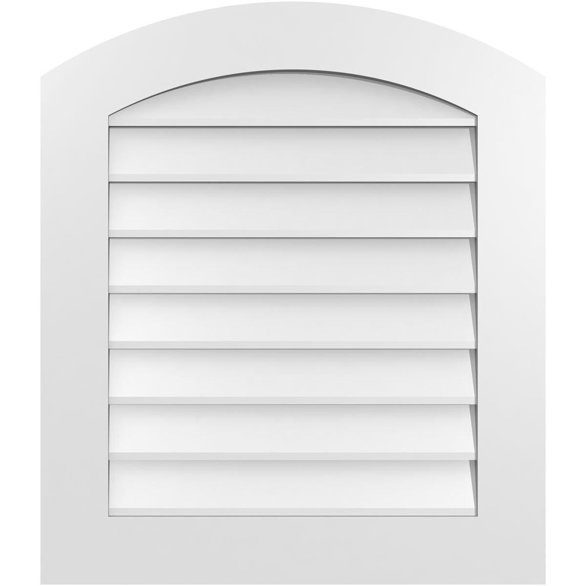 Ekena Millwork GVPAR26X3001SN 26-Inches x 30-Inches Off-white Round top PVC Gable Louver Vent