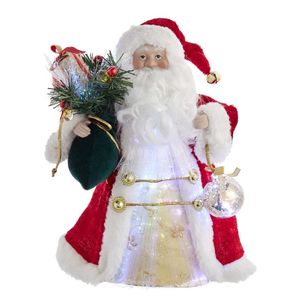 Kurt S. Adler 12-in Santa Multi Clear Christmas Tree Topper at