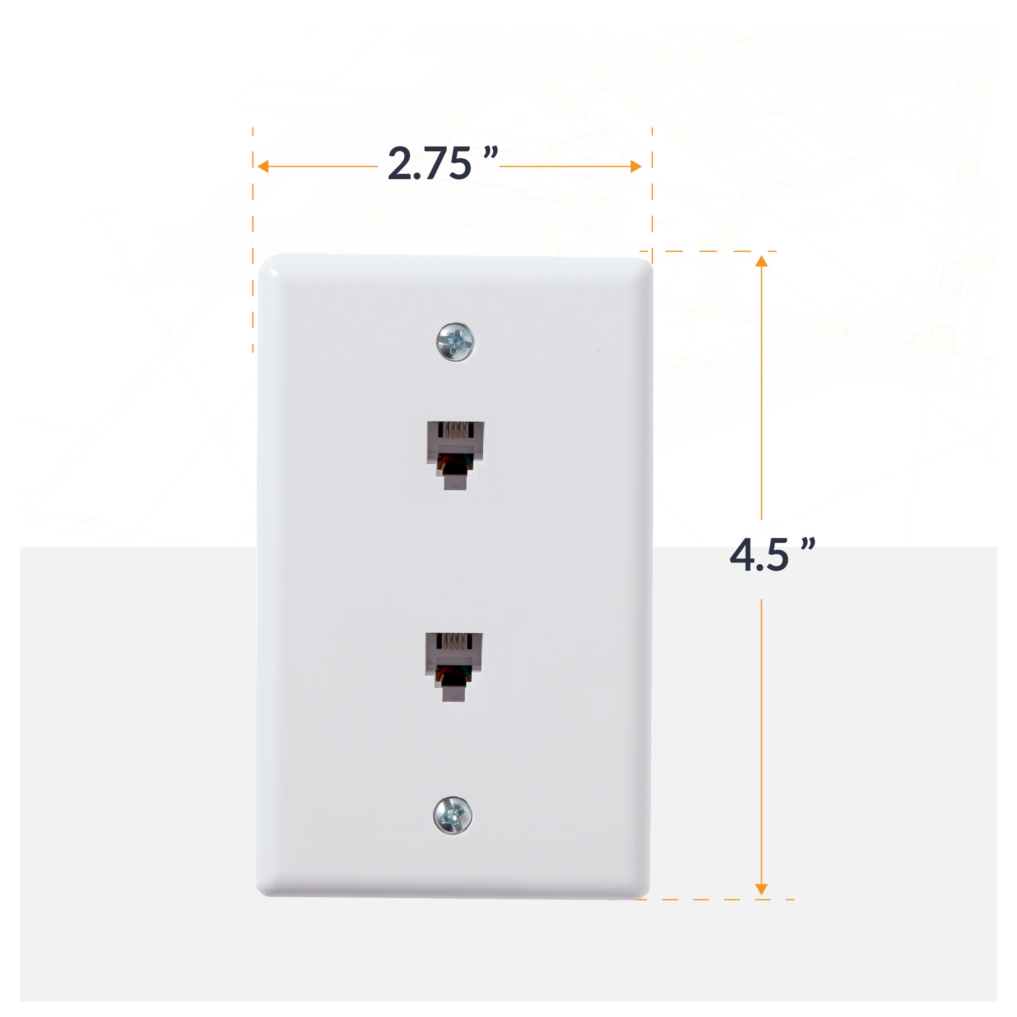 Newhouse Hardware D2PHP-WH-05 Audio-Video-Wall-Jacks - View #2