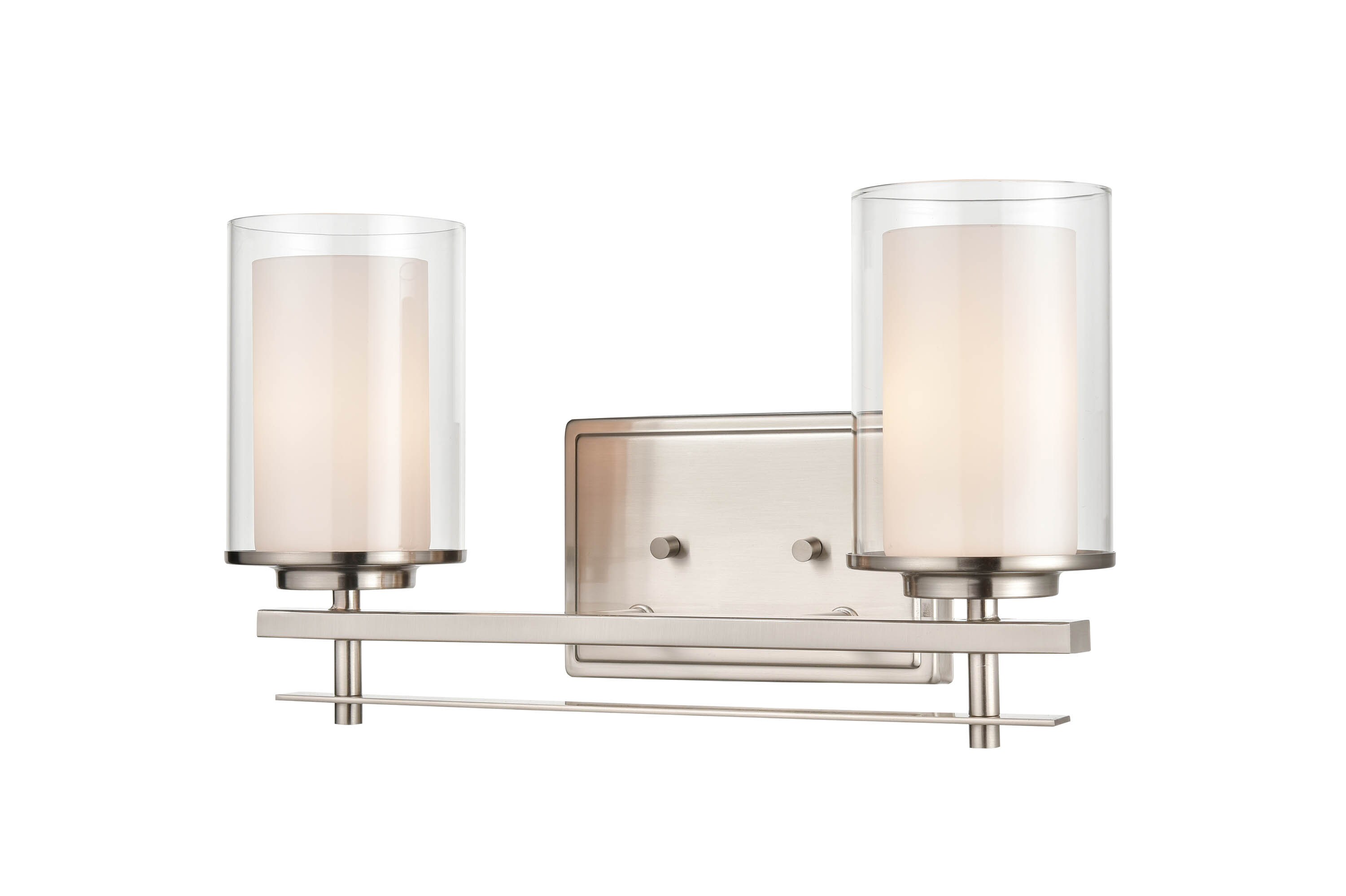 Millennium Lighting Huderson 8.5-in 2-Light Brushed Nickel Traditional ...