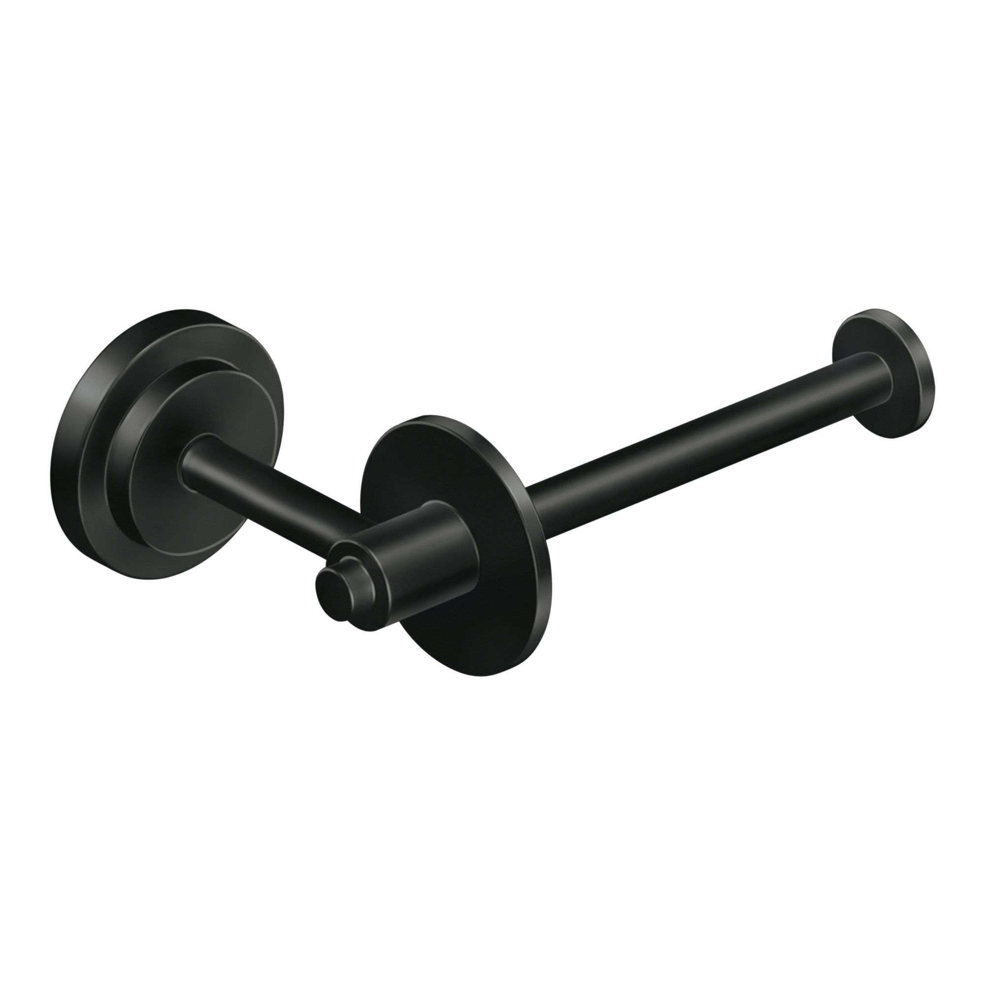 Moen DN0709BL Iso Matte Black Wall mount Single post Toilet Paper Holder 1 -Rolls with Storage