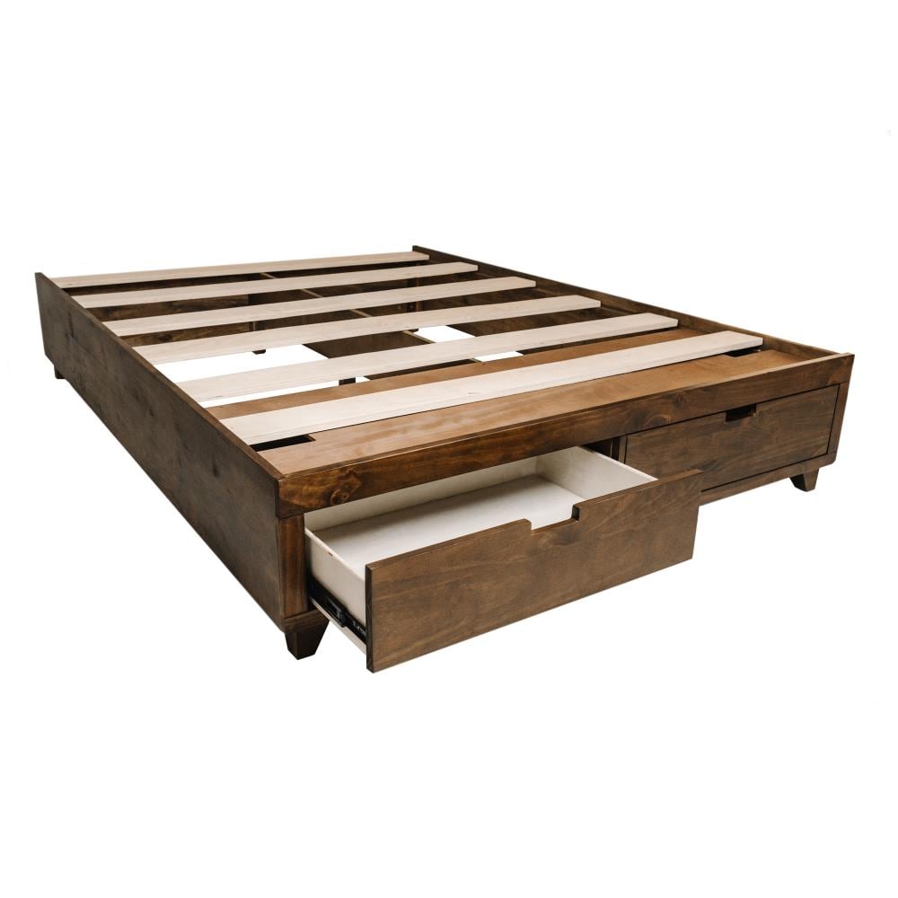 eLuxury Walnut King Bed Frame with Storage at Lowes.com