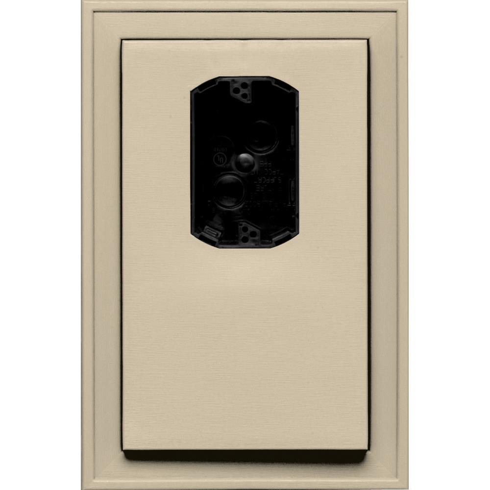 Builders Edge 130120005049 8.125-in x 12-in Almond Vinyl Electrical Mounting Block