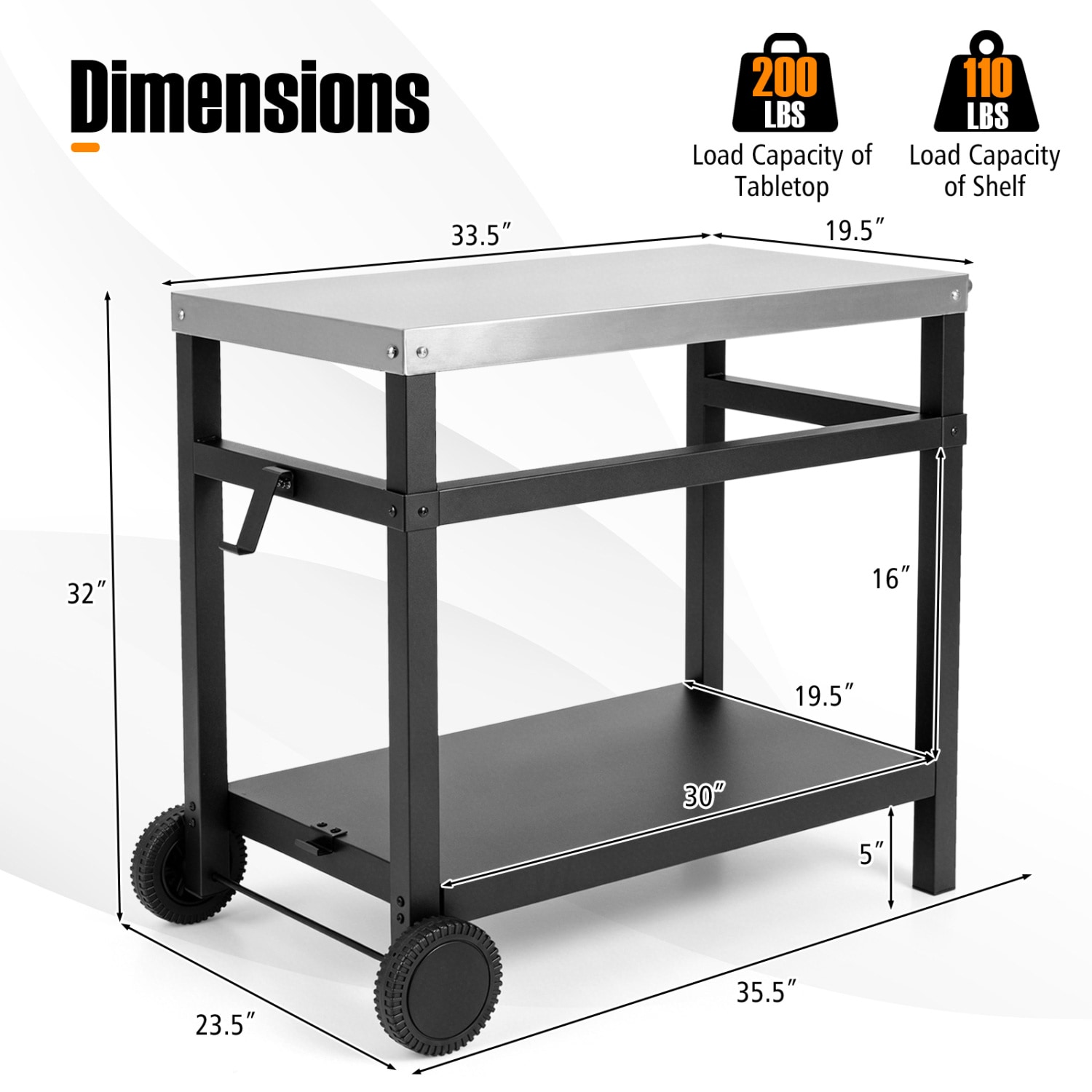 Slickblue D-CO-KB19331PN Grill-Carts-Grill-Stands - View #3