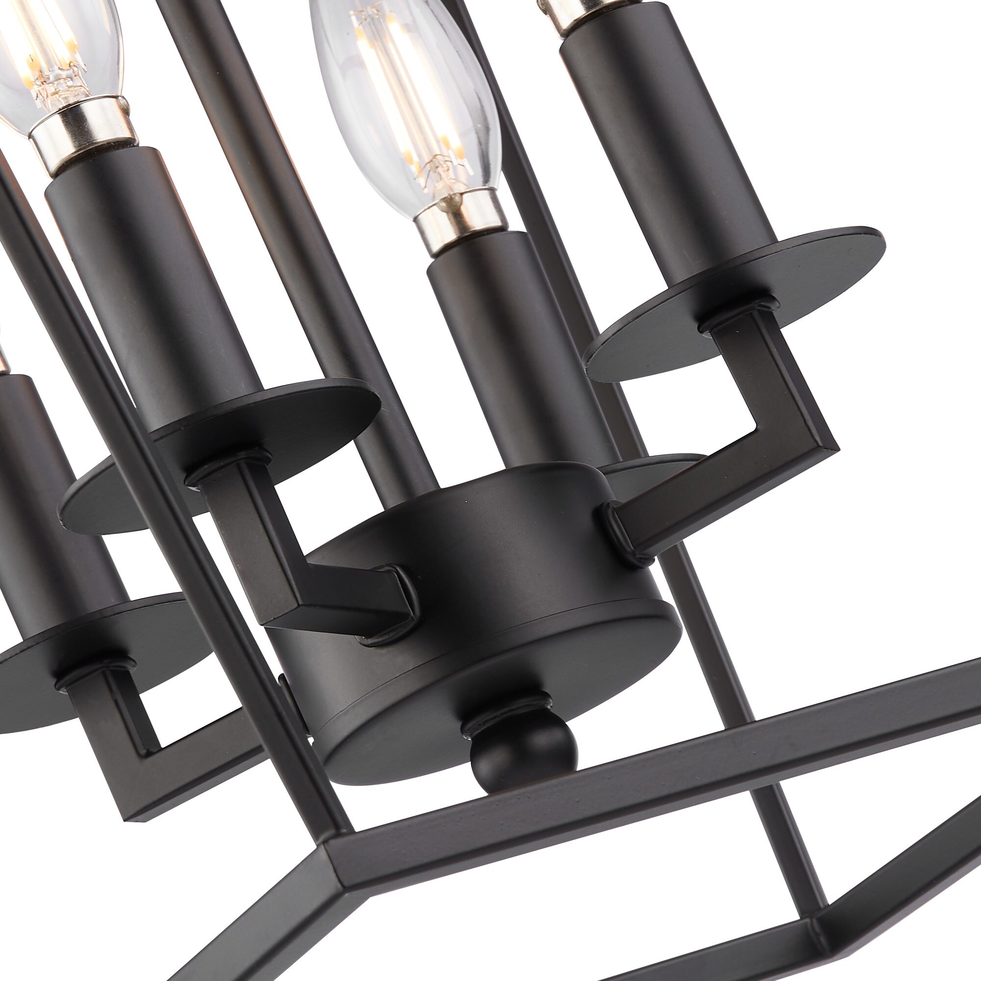 allen + roth Hannah 4-Light Matte Black Transitional Cone Led, Medium Hanging Pendant Light