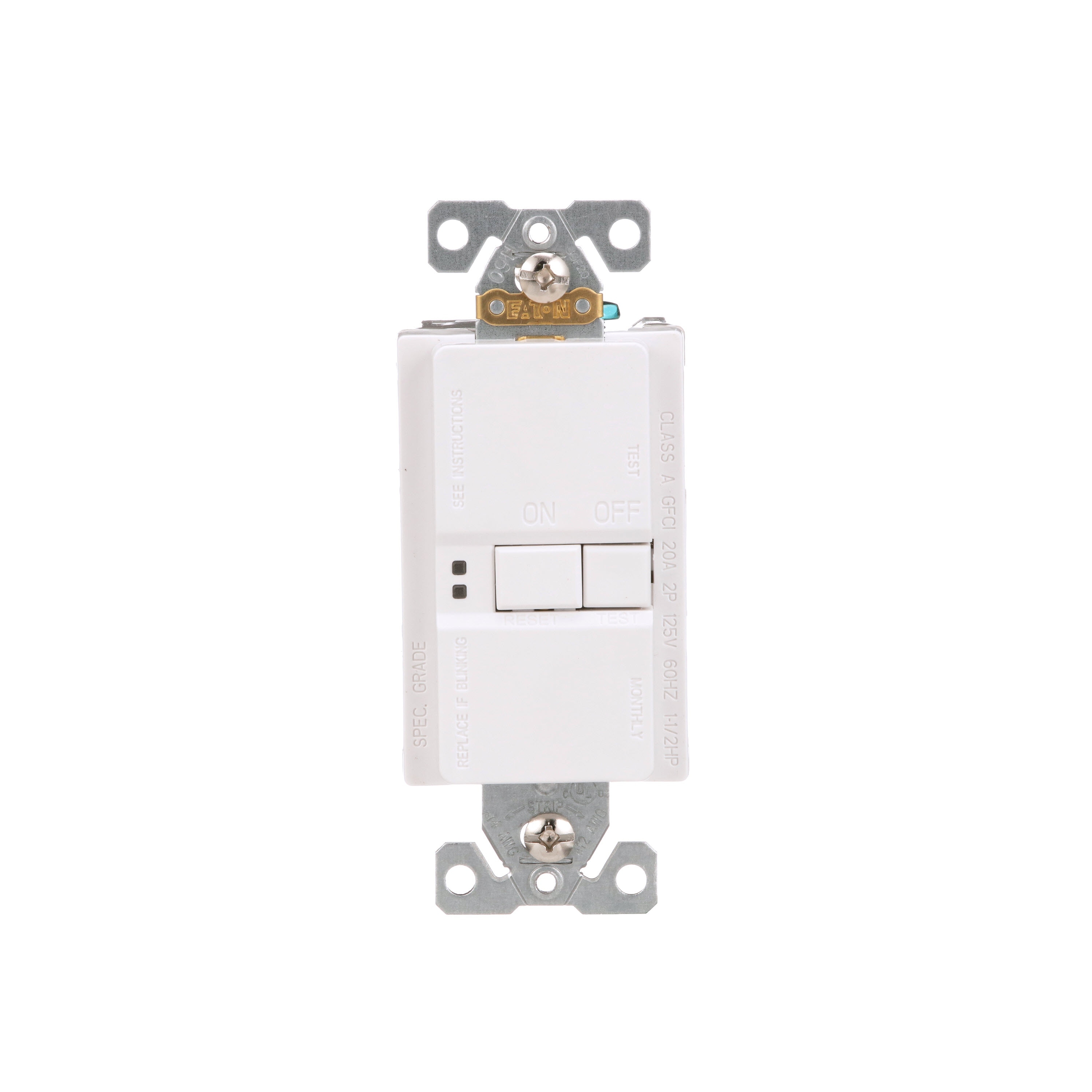 Eaton GFD20W-BX-LW 20 -Amp 125-volt GFCI Residential Decorator Outlet , White