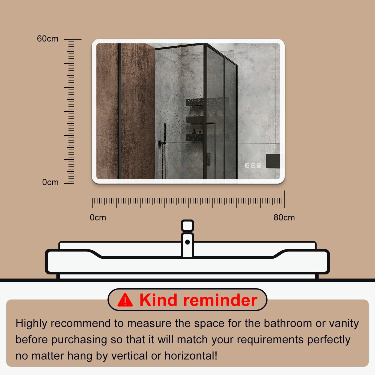 KINWELL UCM3017-6080 Framed-Bath-Mirrors - View #7