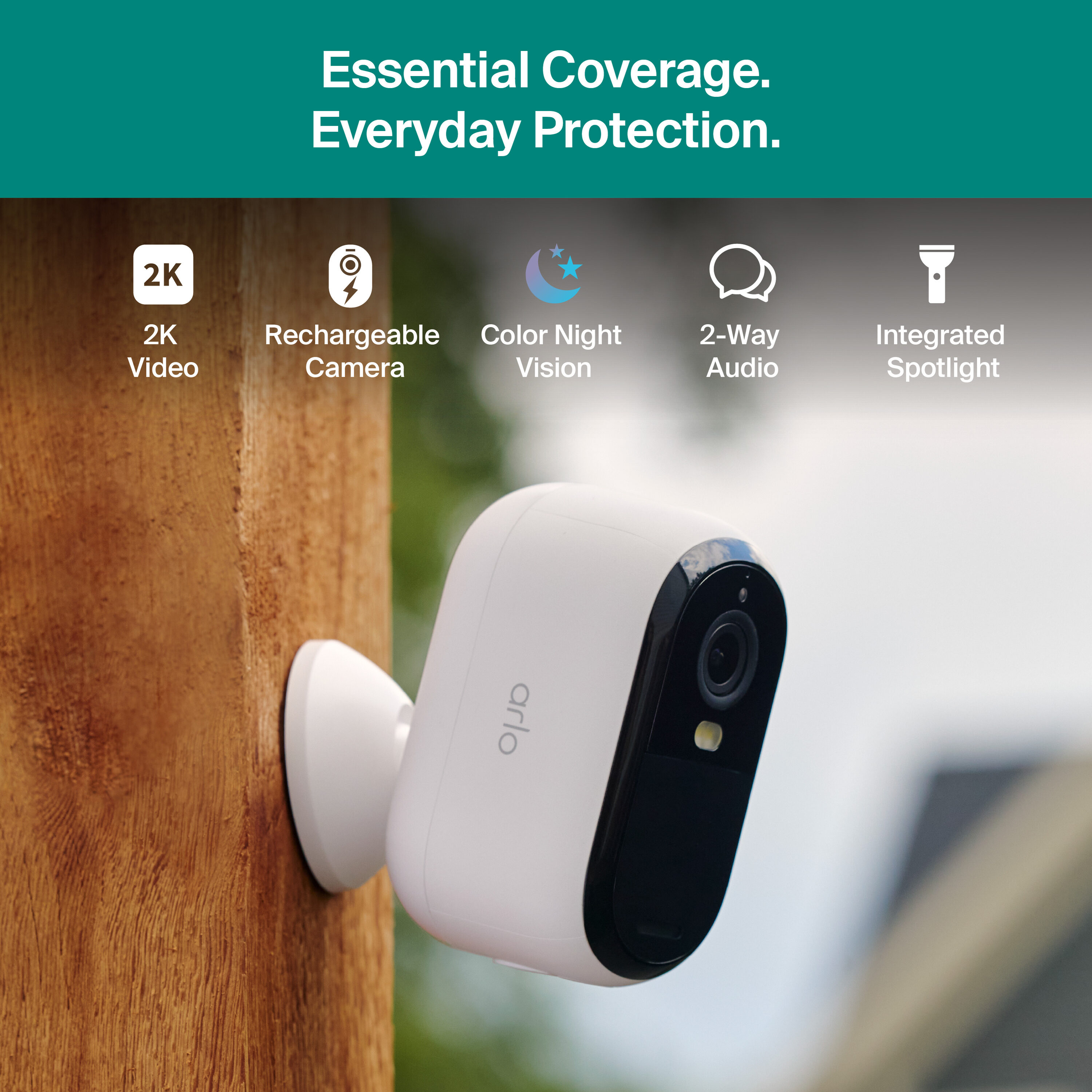 Arlo Essential 2K Security Camera (3rd Gen), 1-cam, White in the