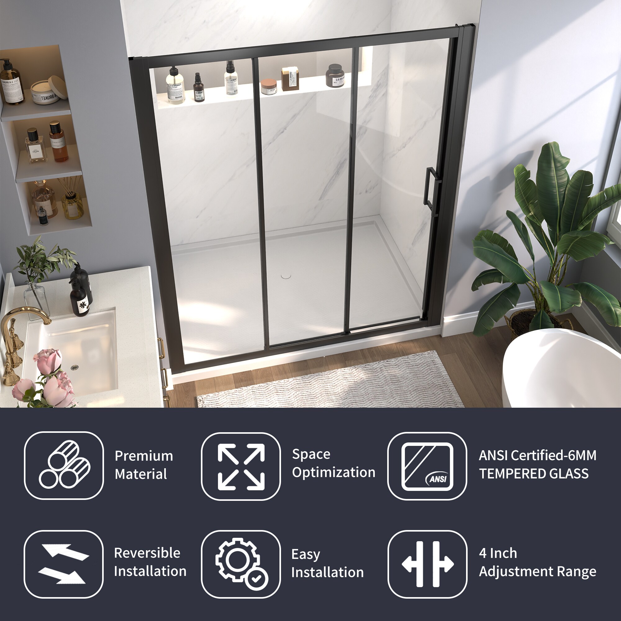 AAZJ BG-AC-6036-M Shower-Doors - View #3