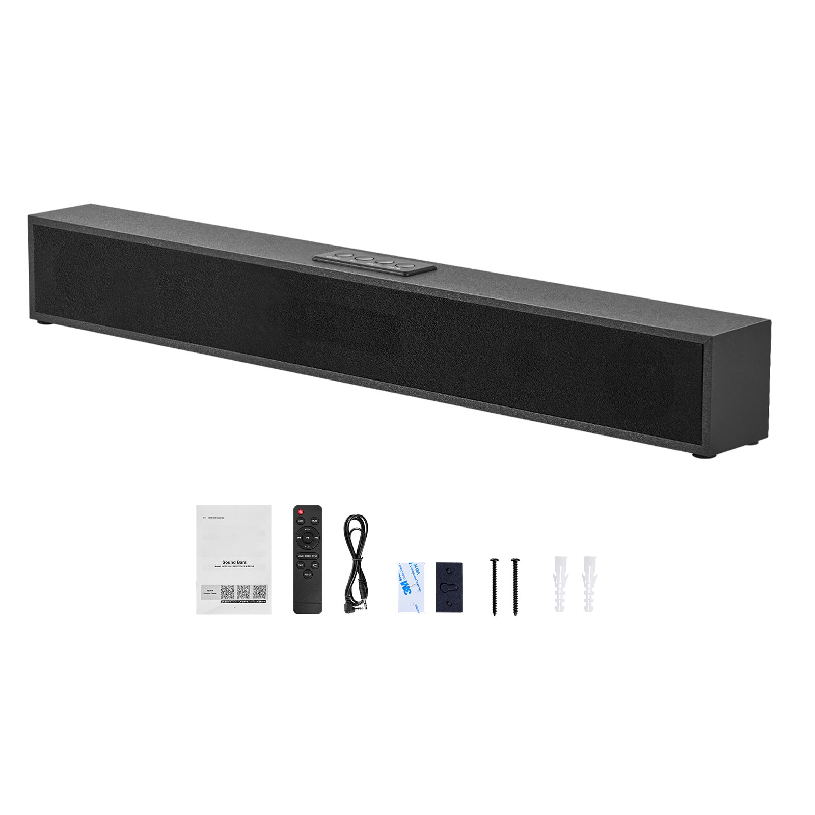 BEARSOLIM Sound Bar for Smart TV 2.0 Channel 24-Inch Compact Soundbar TV Speakers for Projector Bluetooth AUX Connection Remote Control Easy Setup 80W Surround Sound System for PC Home Theater Audio