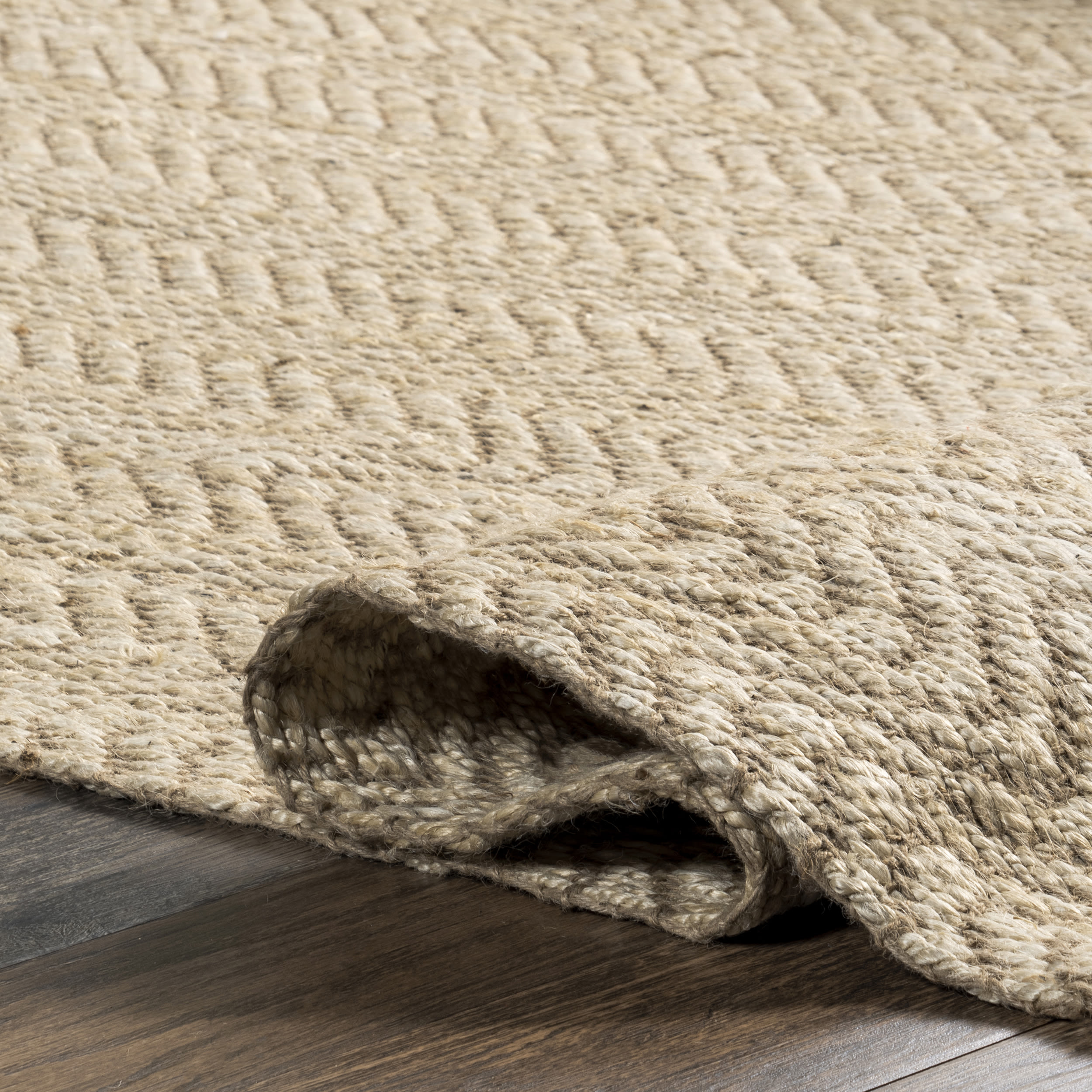 Handwoven Natural Jute 3'x5' Area Rug with Fringe Detail - Brown