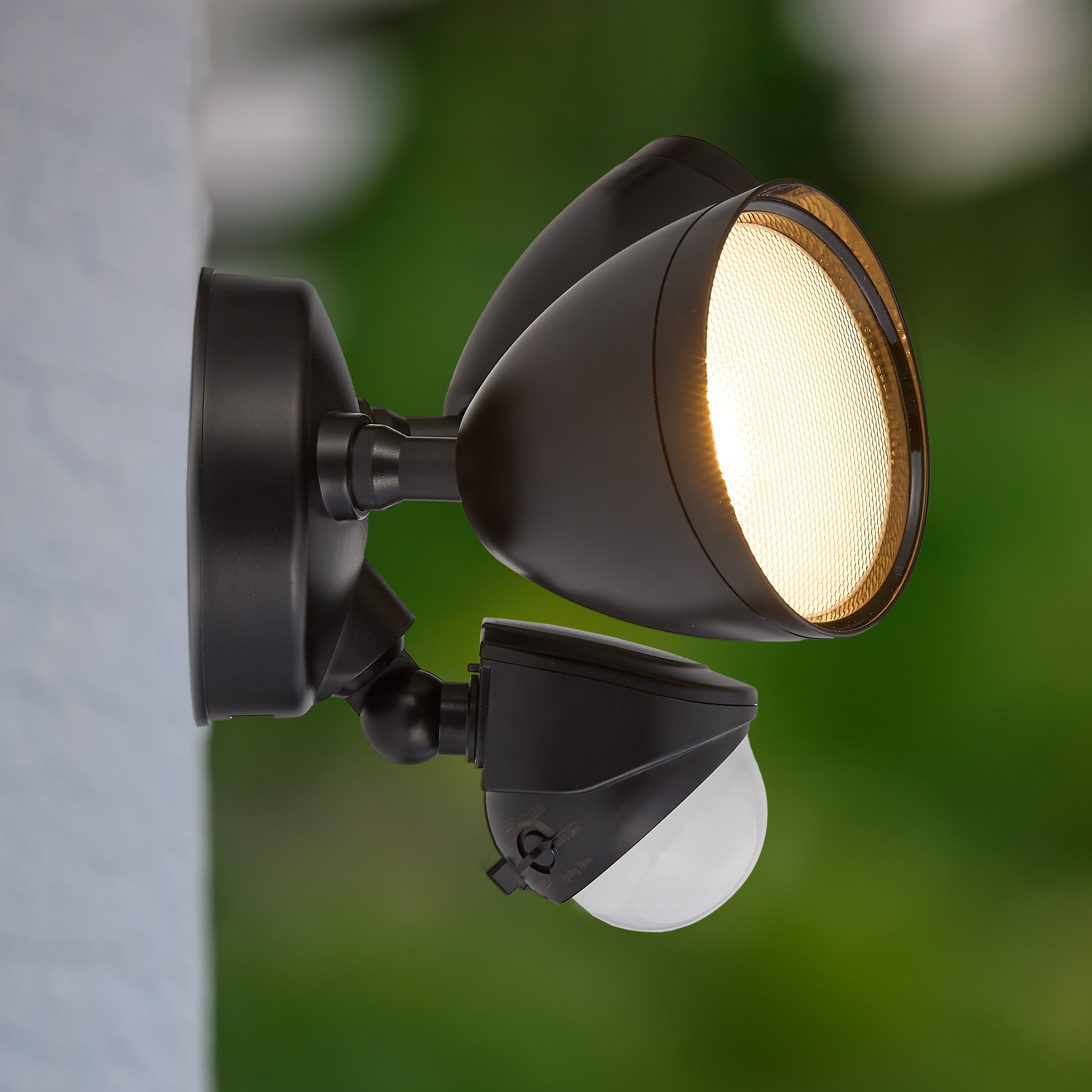 Black Dual Head LED Outdoor Security Flood Light with Motion Sensor