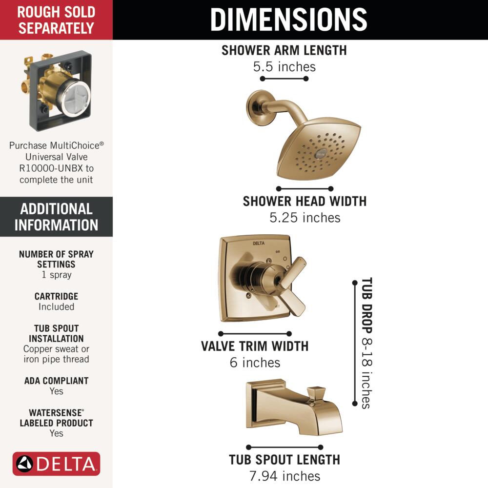 Delta T17464-CZ Tub-Shower-Faucets - View #3
