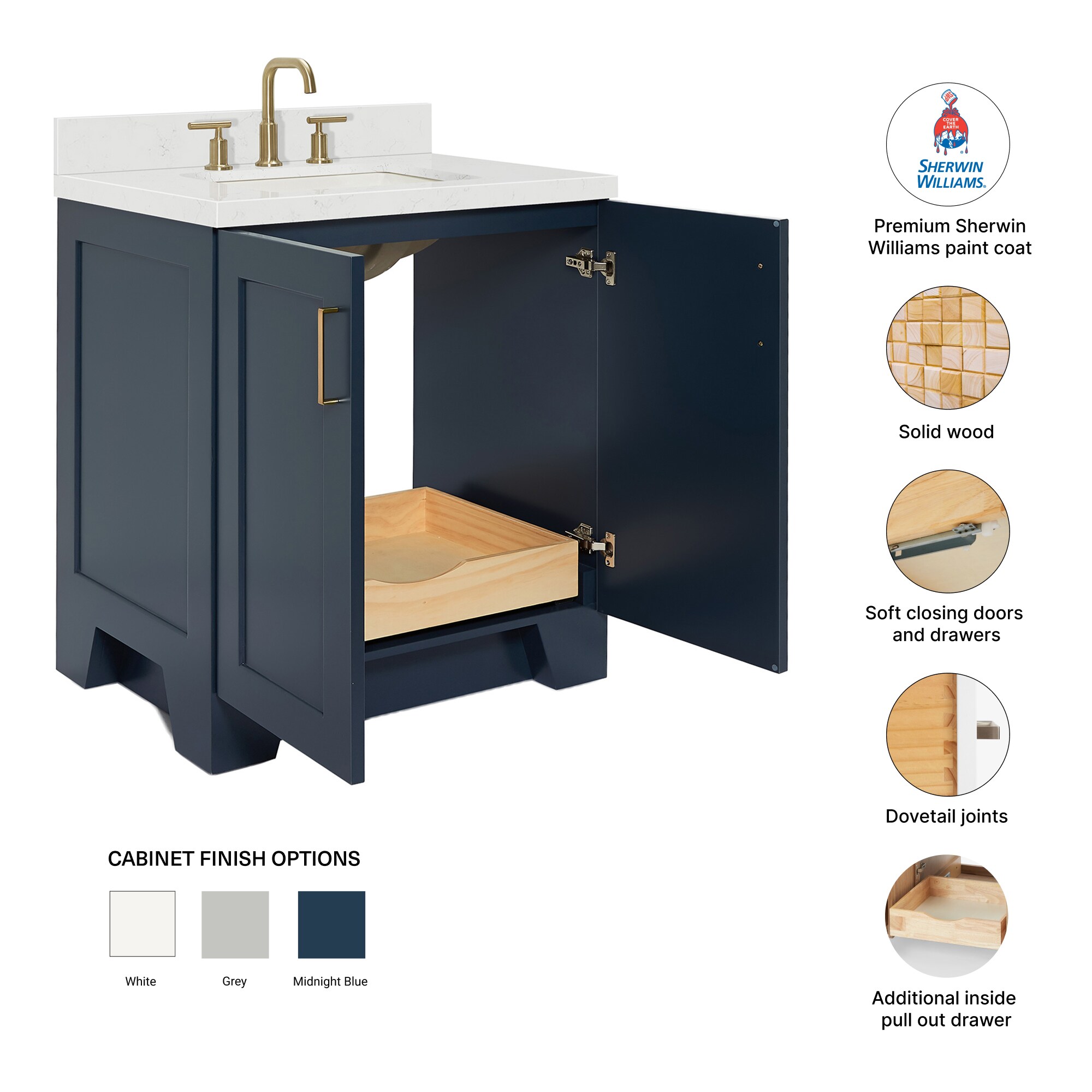 ARIEL Q030SCQRVOMNB Bath-Vanity-Combo - View #4