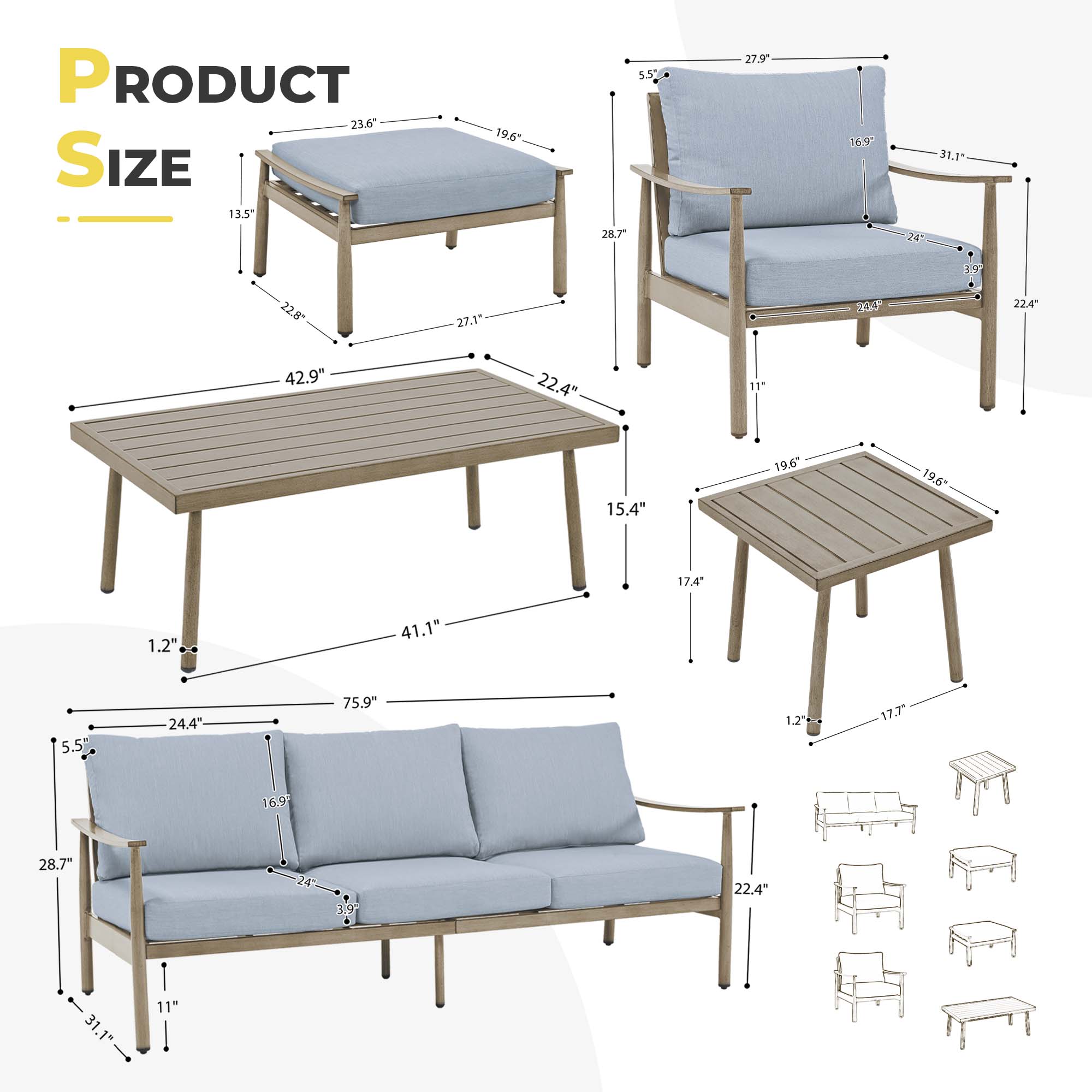  EL-SF7-ZL-B1-WL3 Patio-Conversation-Sets - View #5