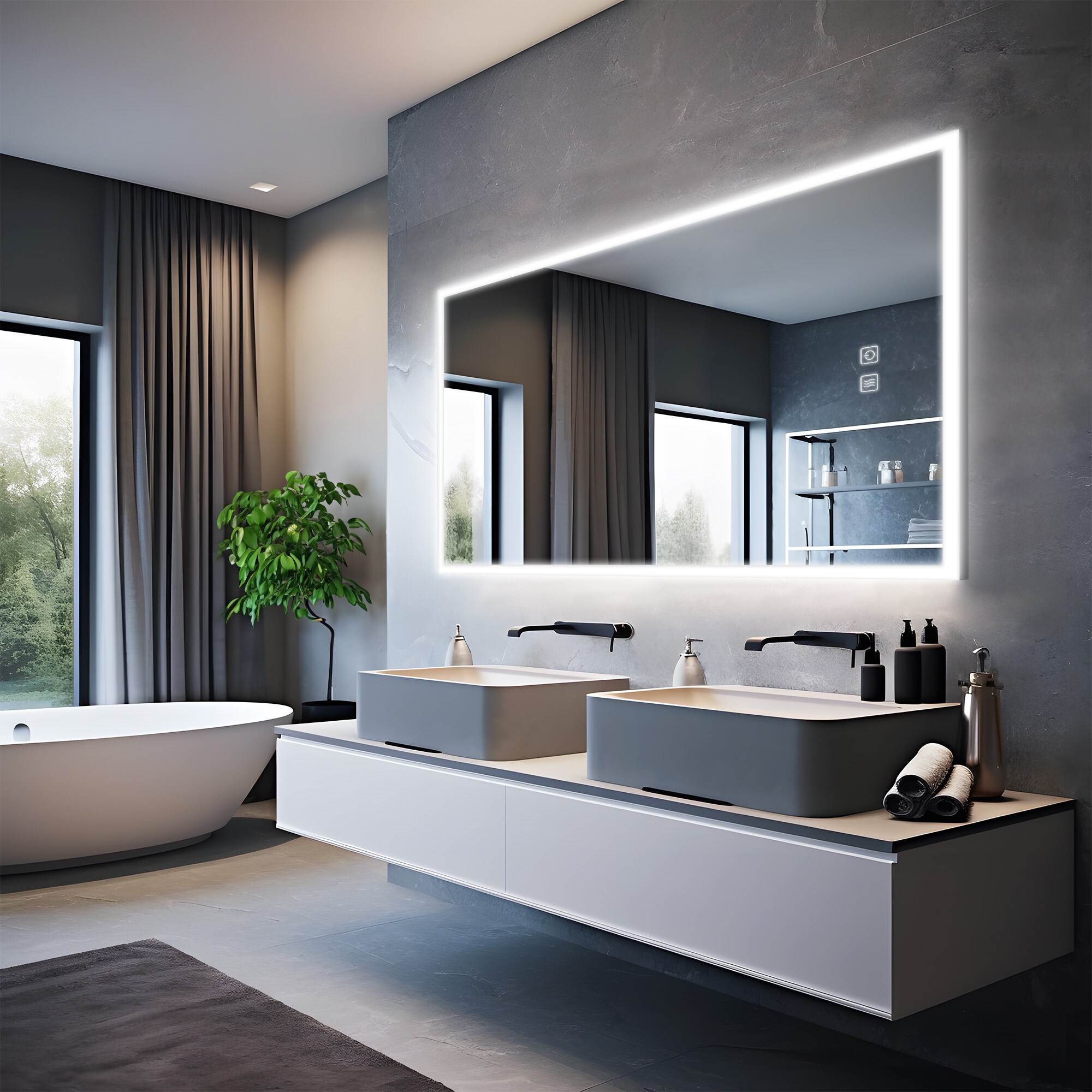 Dovelina LS-A-MR03086 Framed-Bath-Mirrors - View #2