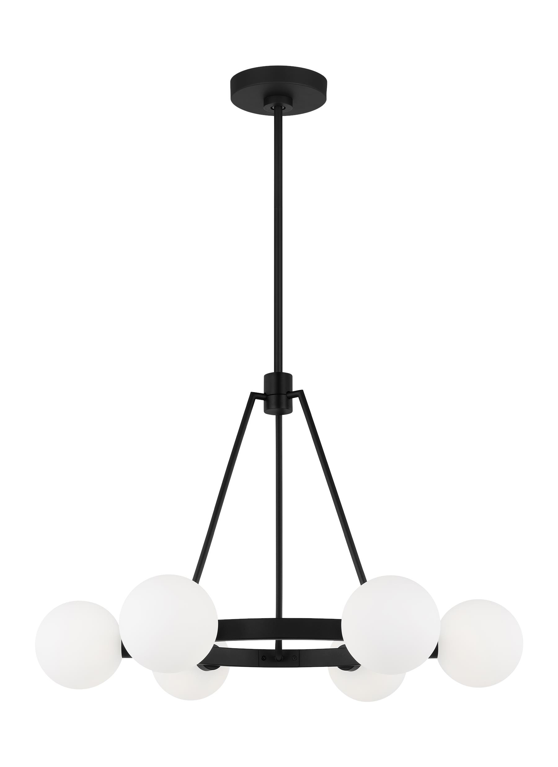 Generation Lighting 3161606-112 Clybourn 6 -Light Black Modern/contemporary For Use in Dining Rooms, Foyers, Kitchens, Living Rooms Chandelier