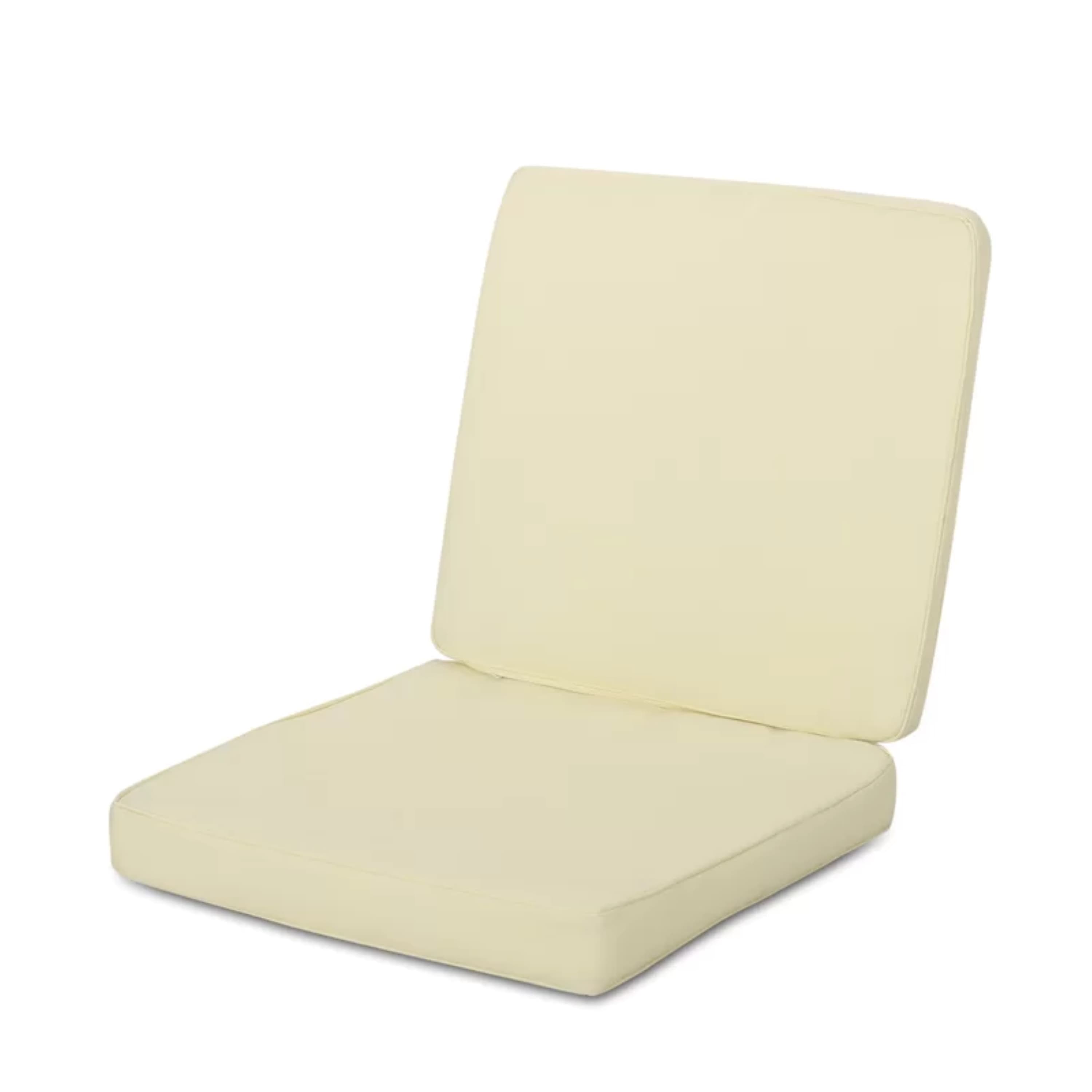 Rbied - Set of 1 Cream Patio Chair Cushion Set Seat and Back Cushions Foam Fabric Durable for Garden
