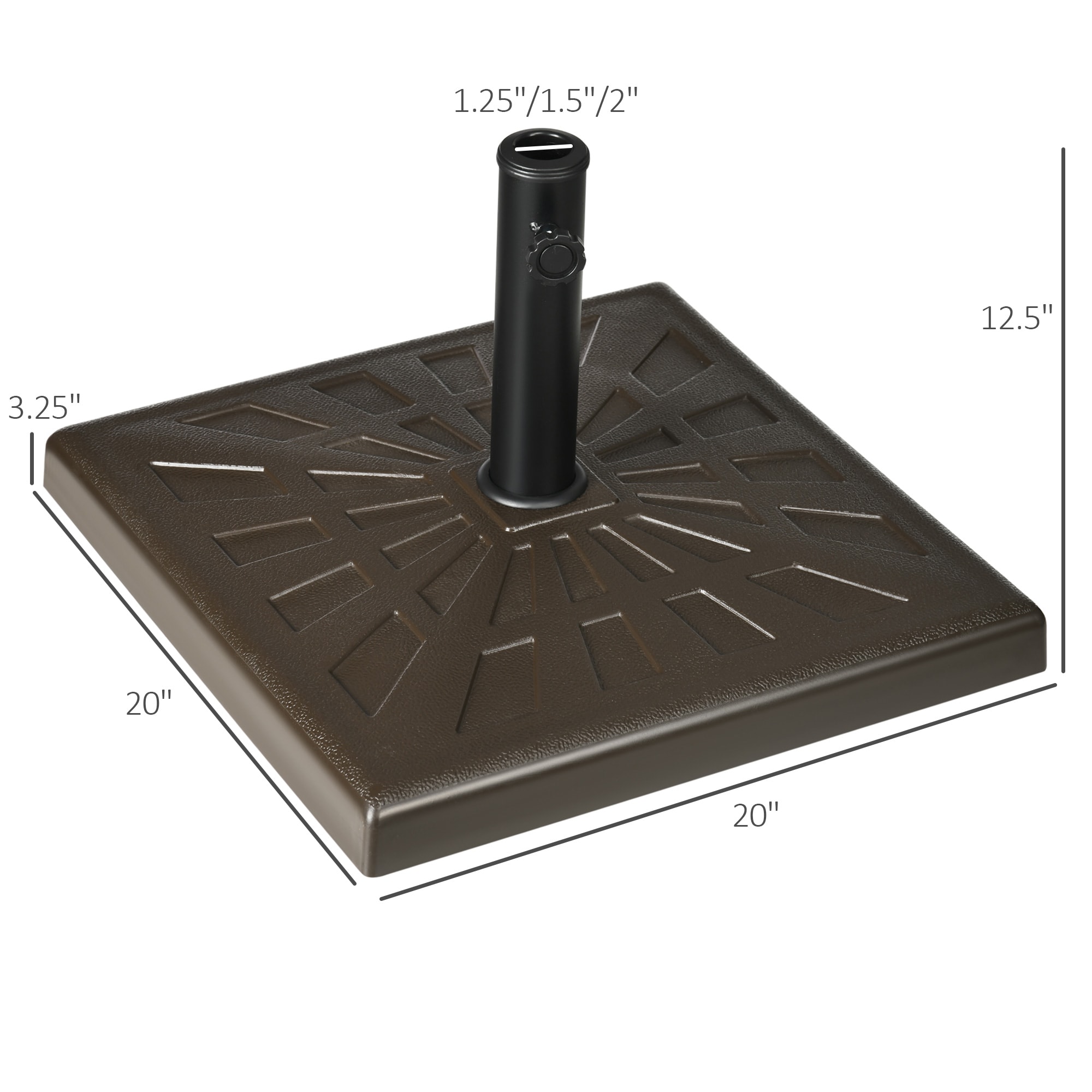 Outsunny 84D-228V00BN Umbrella-Bases - View #3