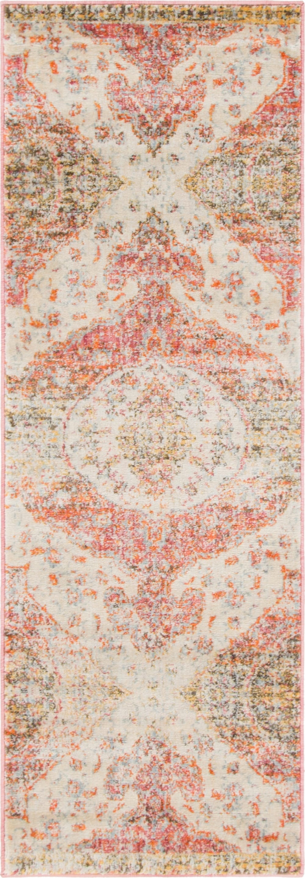 Unique Loom 3141726 Tanglewood Asheville 2 x 6 (ft) Loomed Polypropylene Multi/Beige Rectangular Indoor Medallion Oriental Runner rug