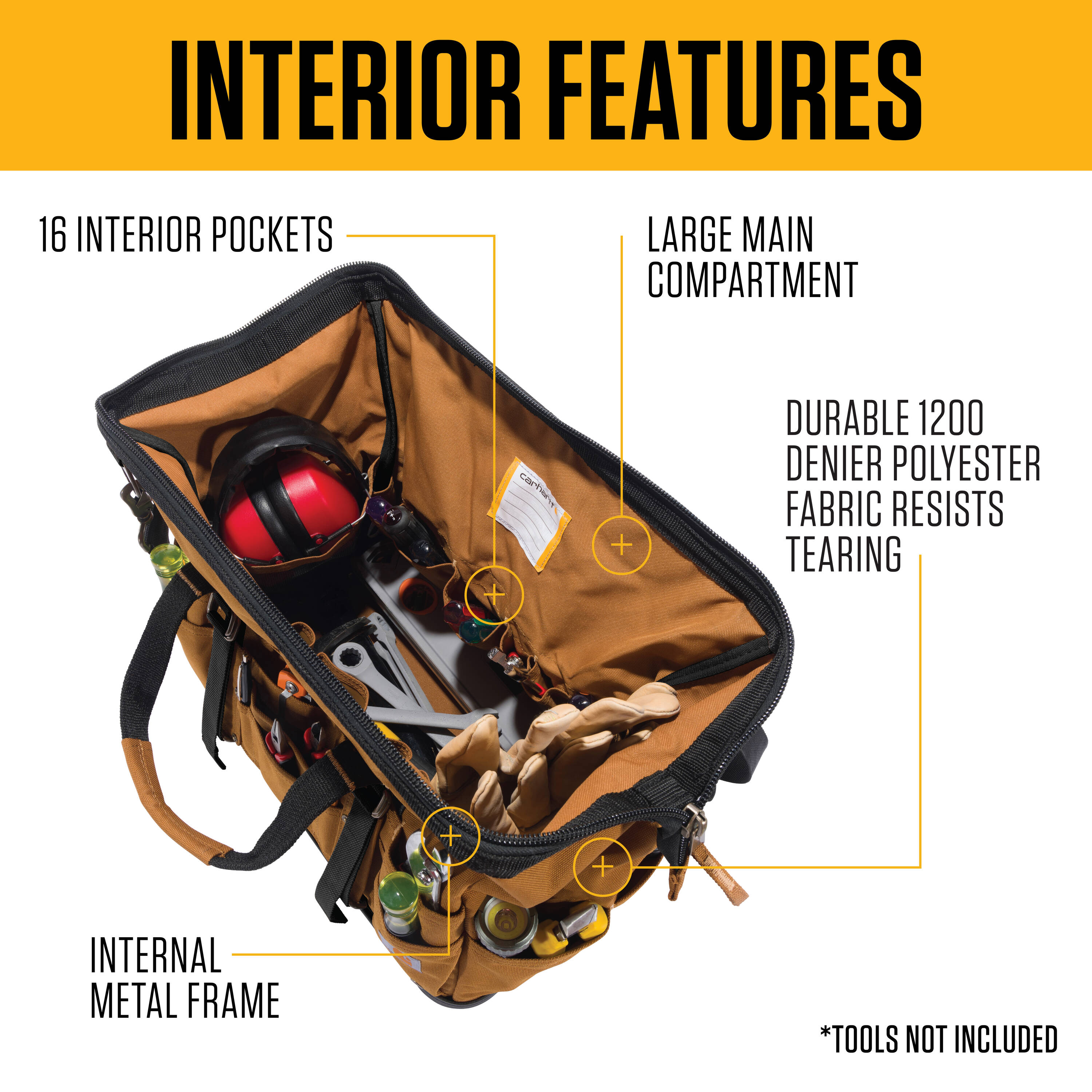 Carhartt 18-Inch Molded Base Heavyweight Tool Bag Carhartt Brown