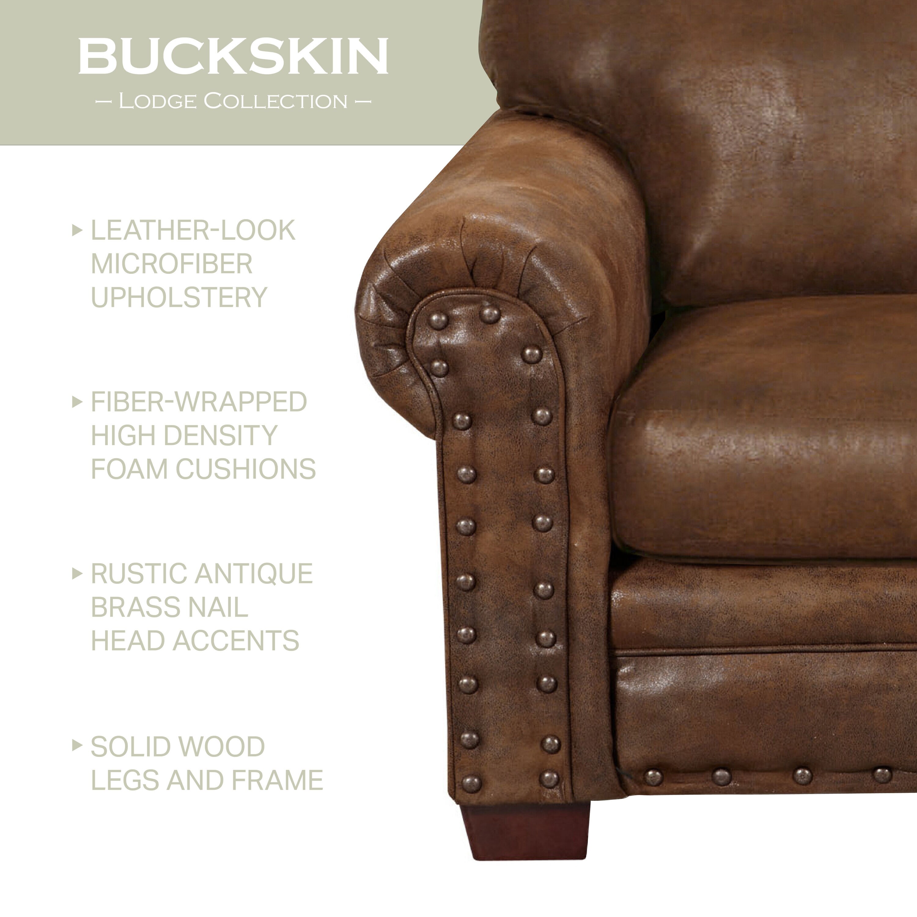 American Furniture Classics Buckskin 67in Rustic Buckskin Microfiber 2