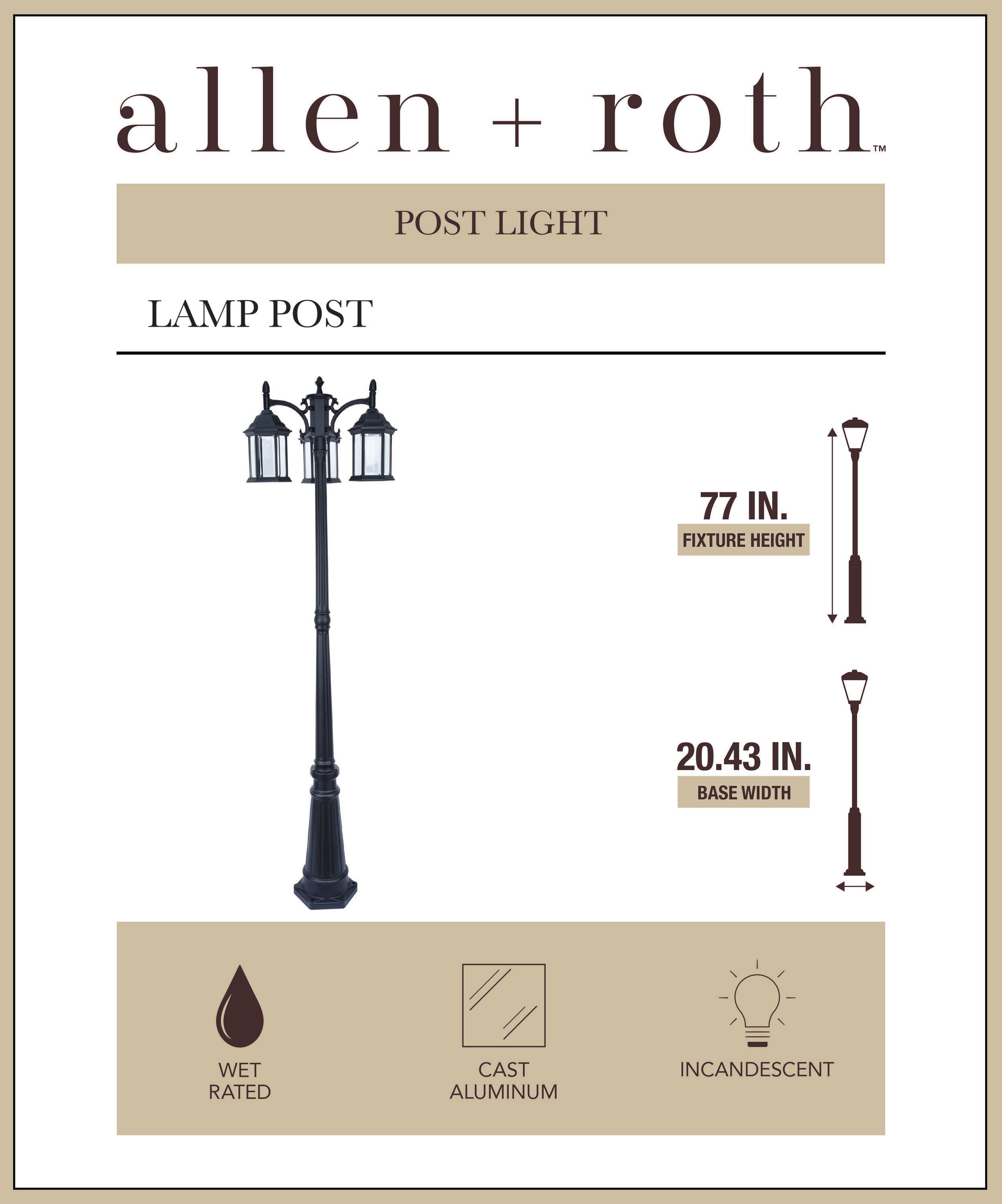 allen + roth 7290101012 Complete-Post-Lights - View #2