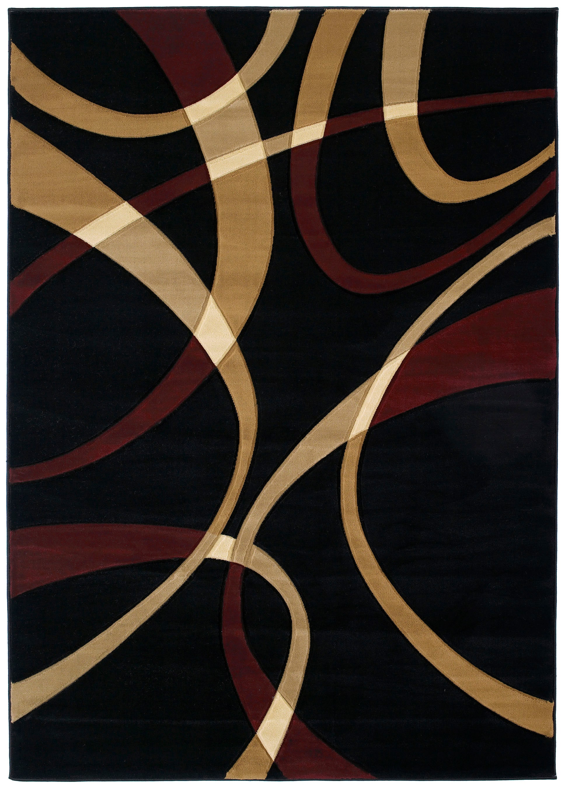 United Weavers Of America 510 21376 35C Contours 3 x 4 (ft) Polypropylene Onyx Rectangular Indoor Geometric Area rug
