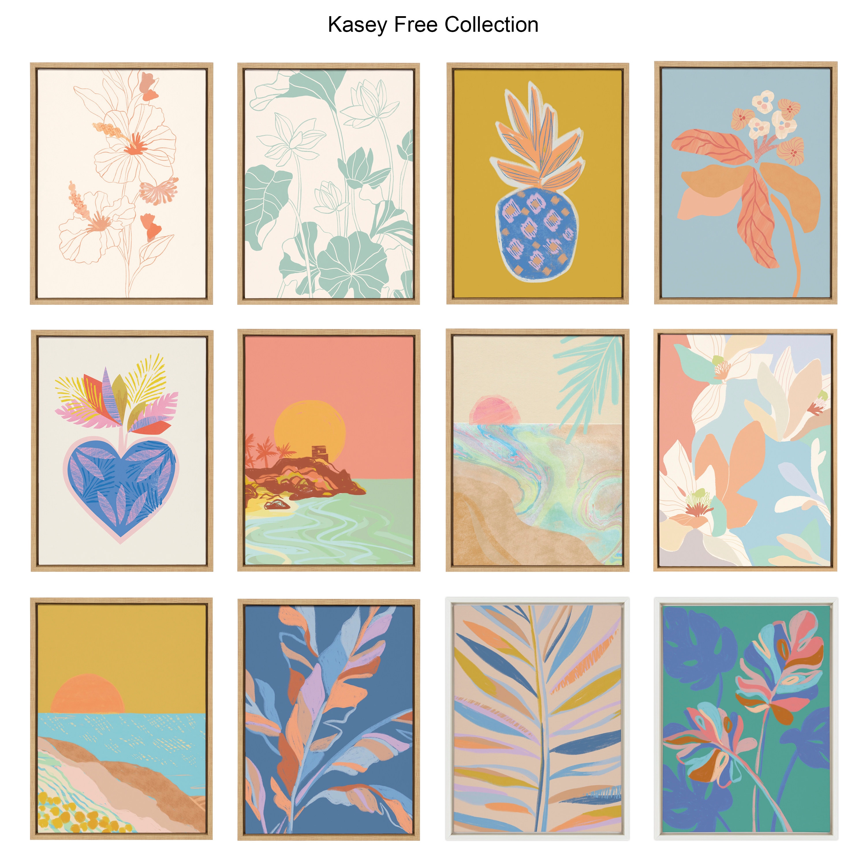 Kate and Laurel Lotus Garden Kasey Free Gold Framed 33-in H x 23-in W ...