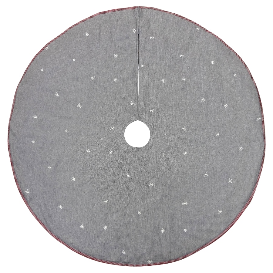 Holiday Living 56-in Gray Cotton Traditional Christmas Tree Skirt at ...
