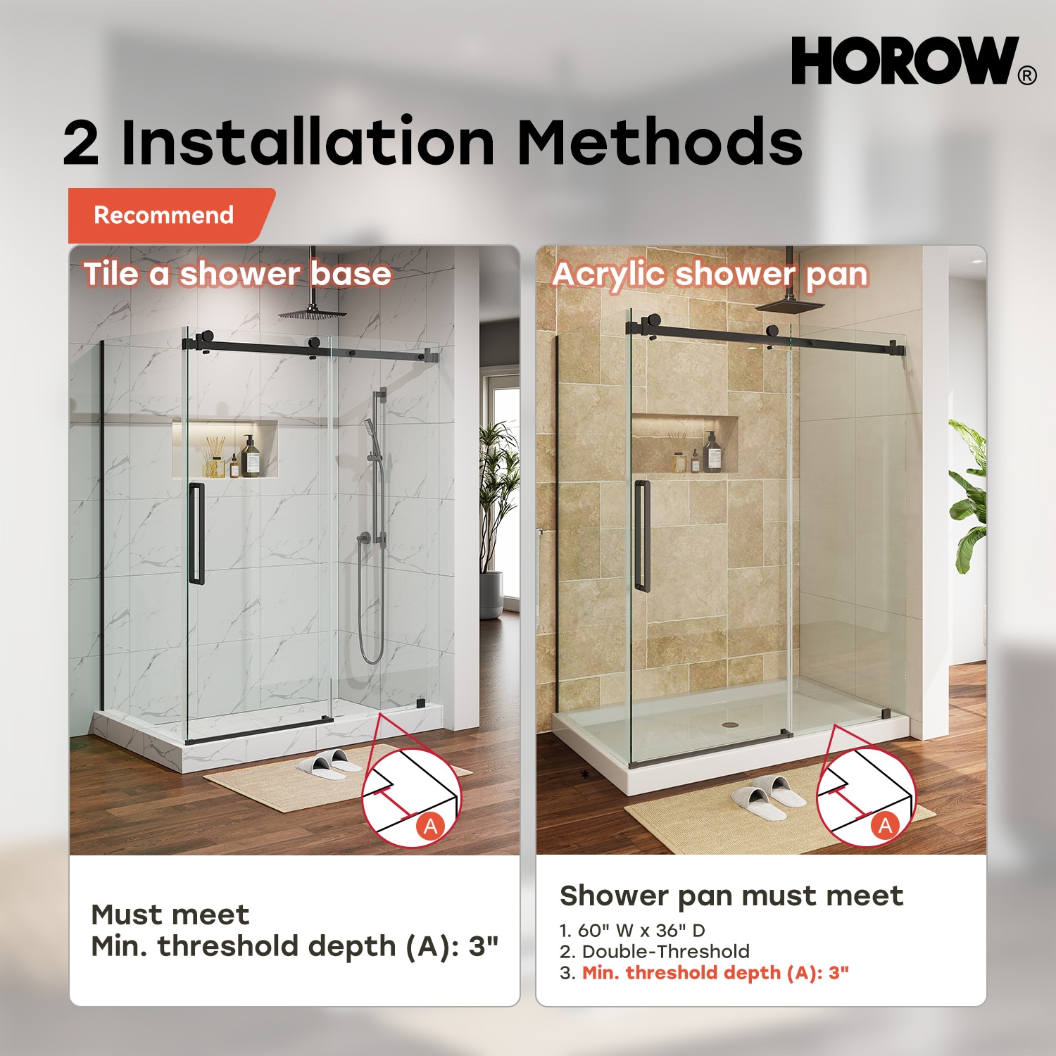 HOROW TE6076-SE Alcove-Shower-Kit - View #8