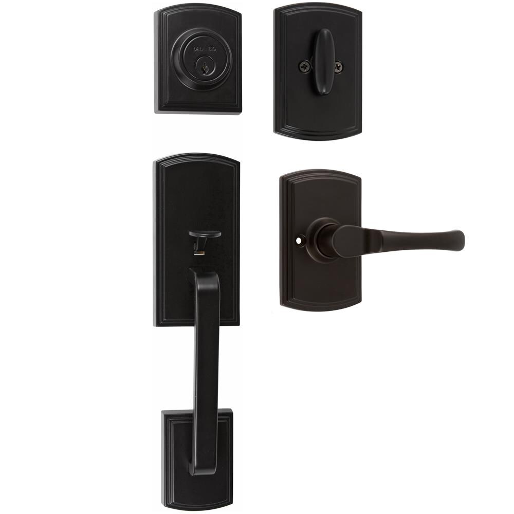 Delaney Hardware 374004AR Visconti Black Single-Cylinder Deadbolt Entry door handleset with Classic Lever