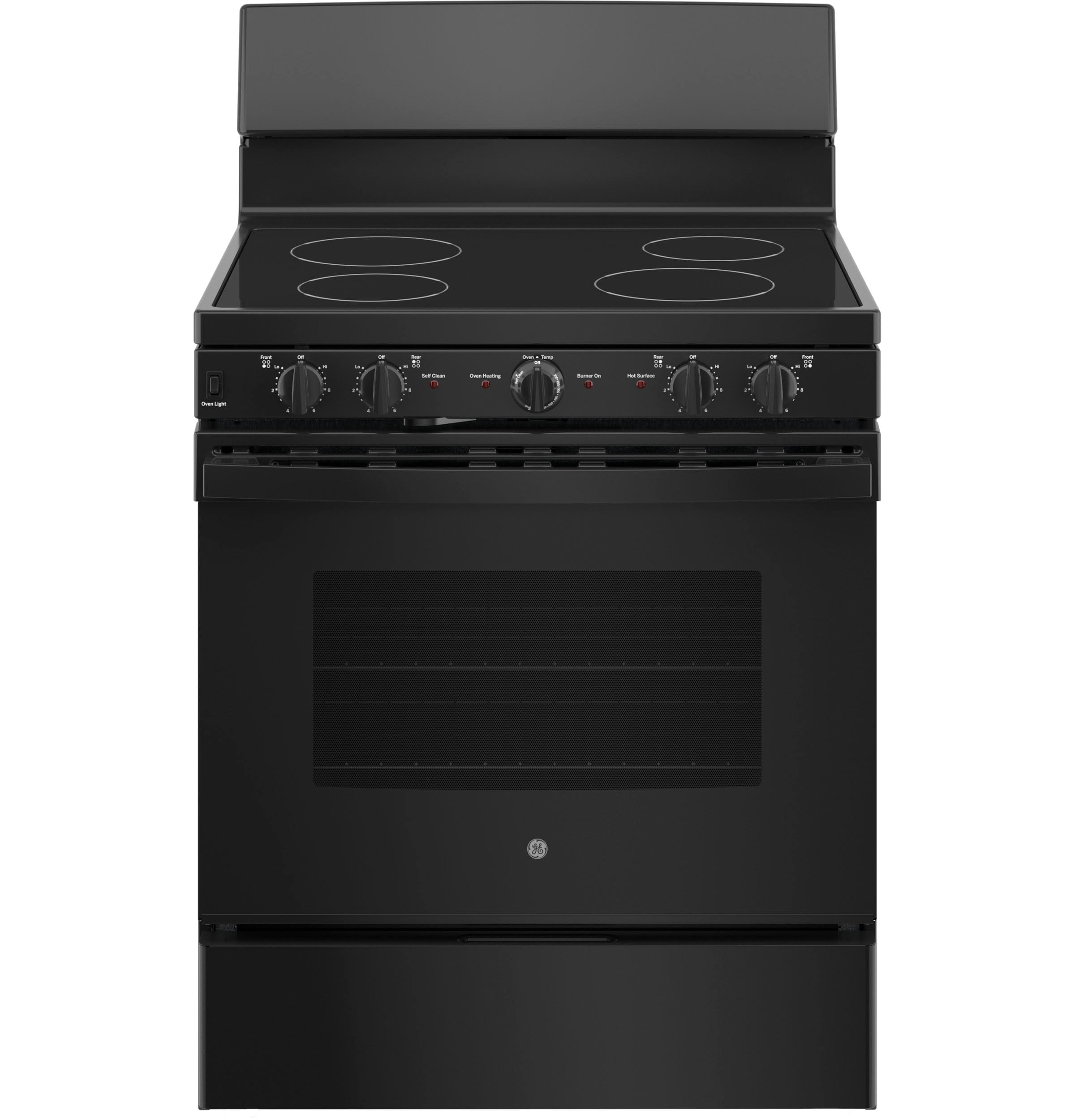 GE JB480DTBB 30-in Glass Top 4 burners 5.0-cu ft Freestanding Electric Range ( Black )