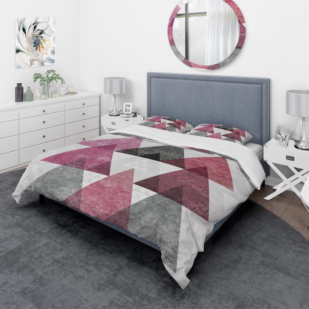 Designart BED30558-K 3 -Piece Pink King Duvet cover Set