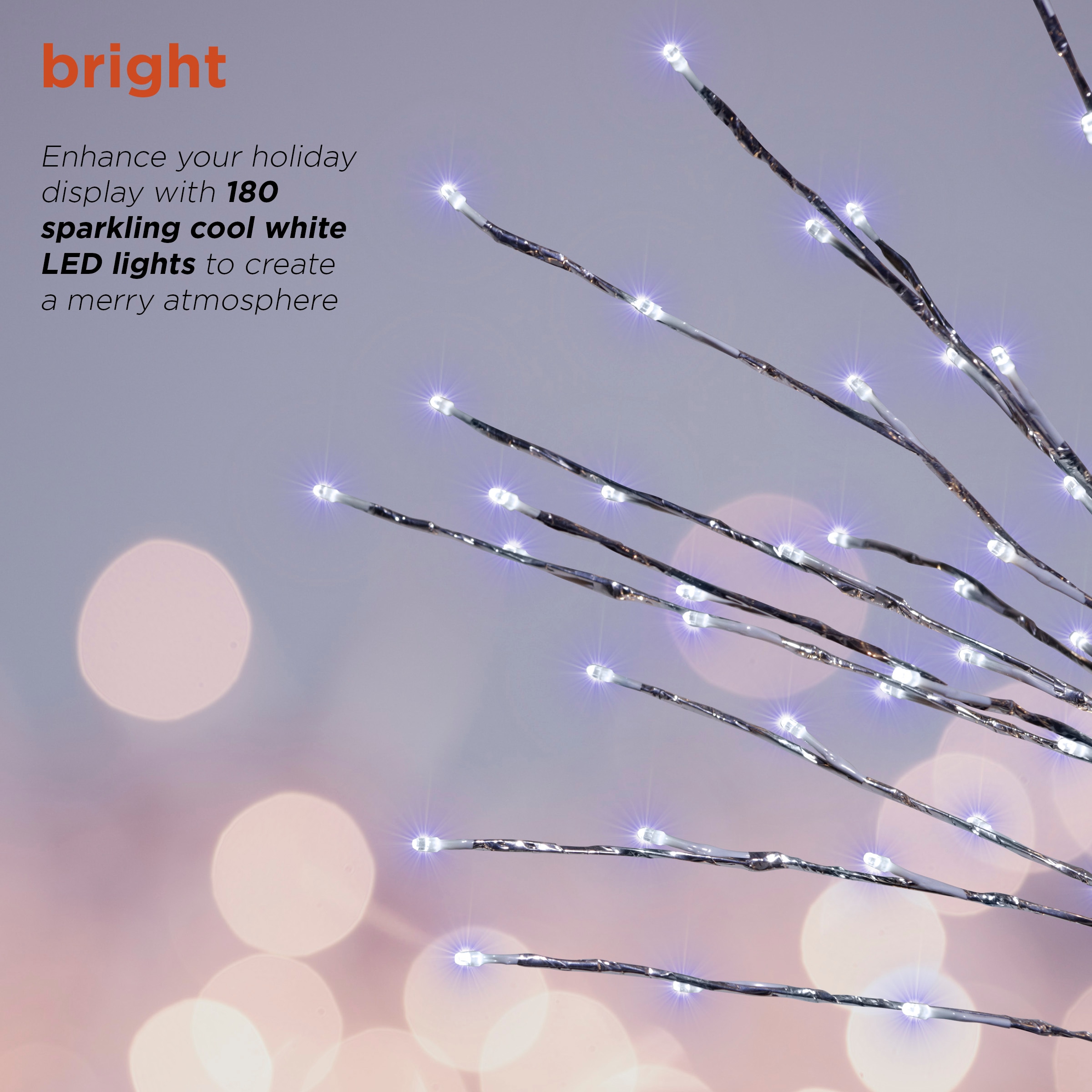 60" Silver Christmas Tree with Cool White LED Lights