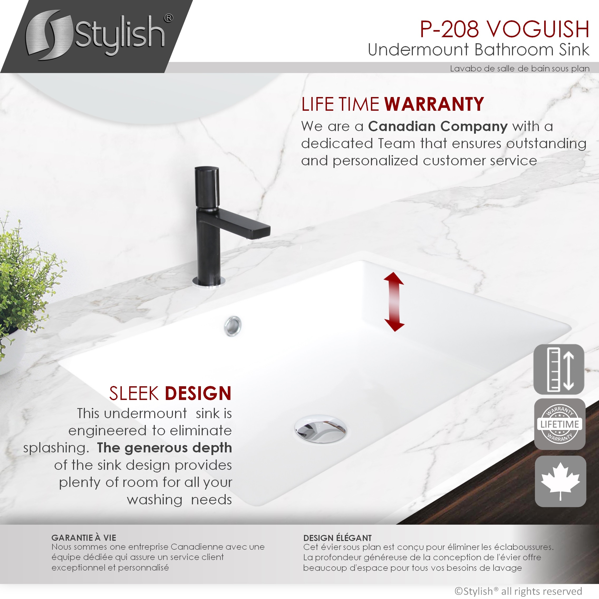 Stylish P-208 Bath-Sink - View #7