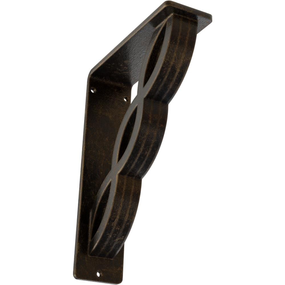 Ekena Millwork BKTM02X05X08TLOABS Loera 5.5-in x 2-in x 8-in Antique brass Wrought iron Mounting bracket