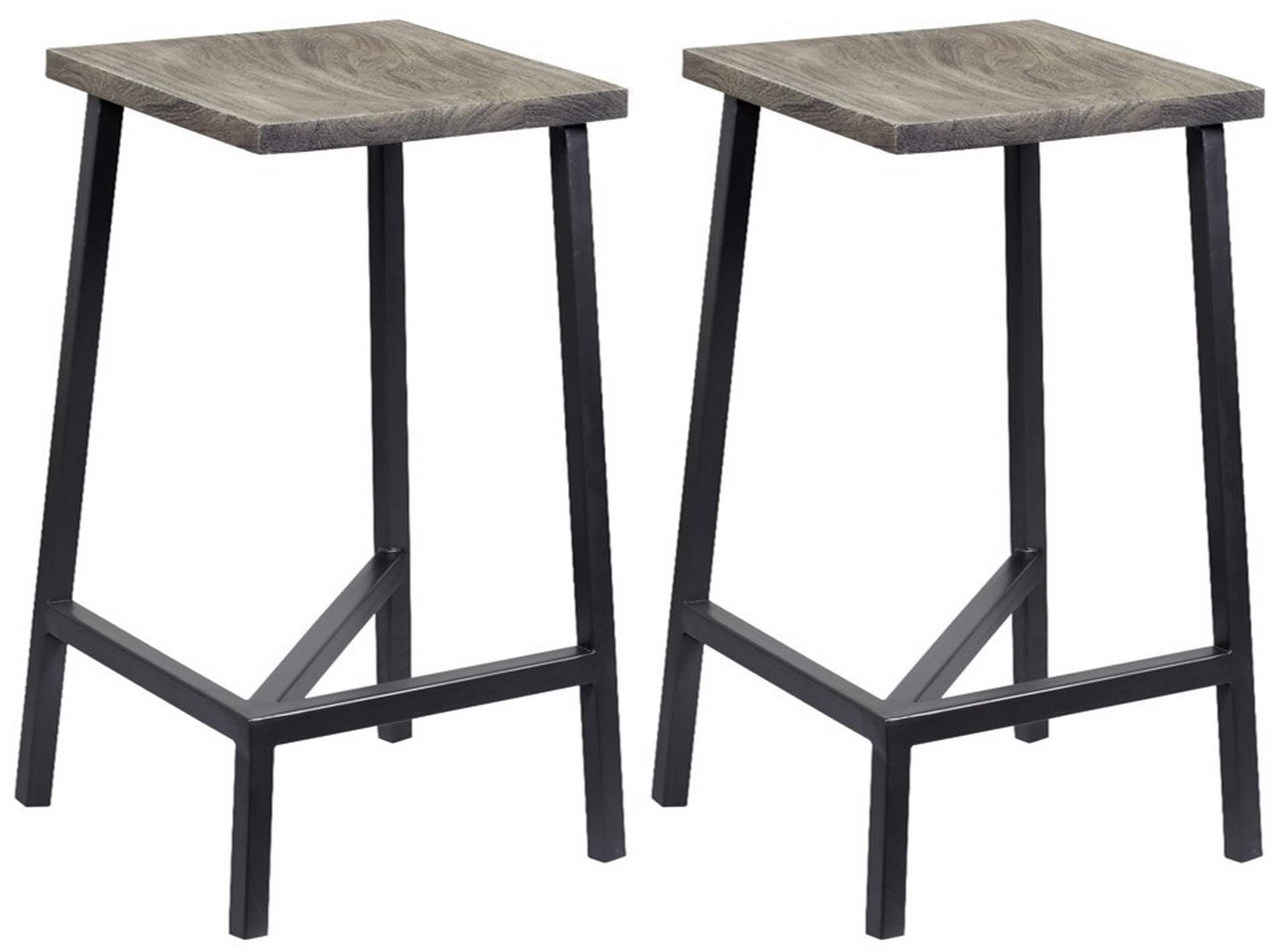 Coast to Coast 53433 Yukon Sandblast Grey and Gunmetal 24-in H Counter height Metal Backless Bar Stool